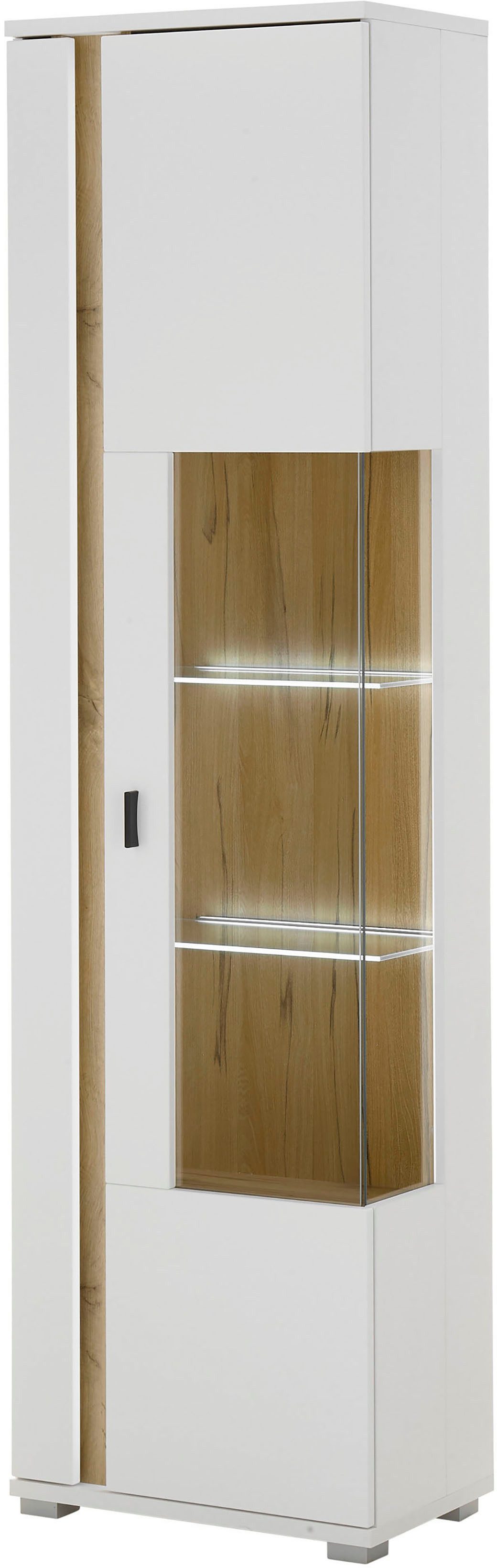 INOSIGN Vitrinekast Long Island in moderne trendkleur, inclusief verticale verlichting, breedte 55 cm (1 stuk)