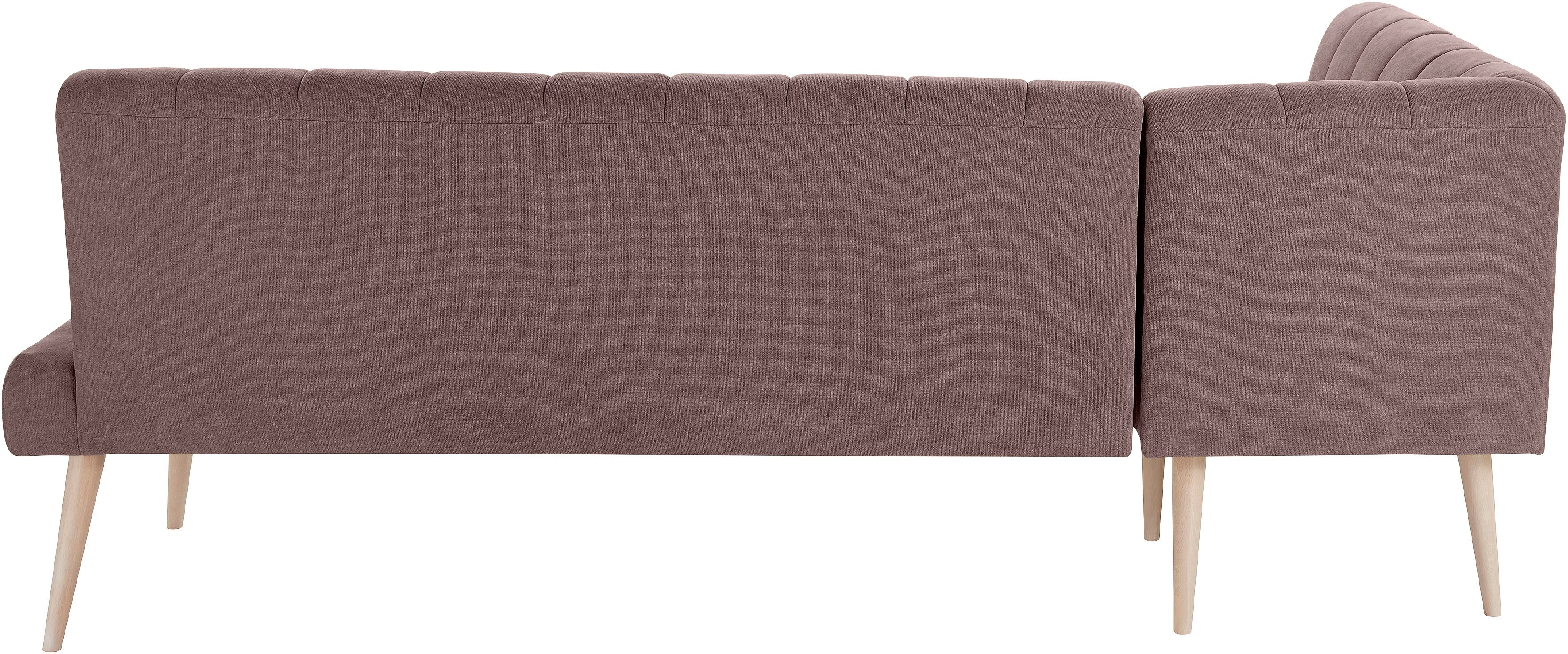 exxpo - sofa fashion Hoekbank Costa, moderne rugstikking, comfortabel en elegant, hoge houten voet