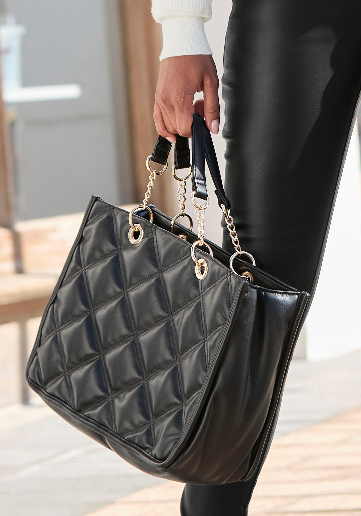 Vivance Handtas Tas met stiksels schoudertas minibag vegan