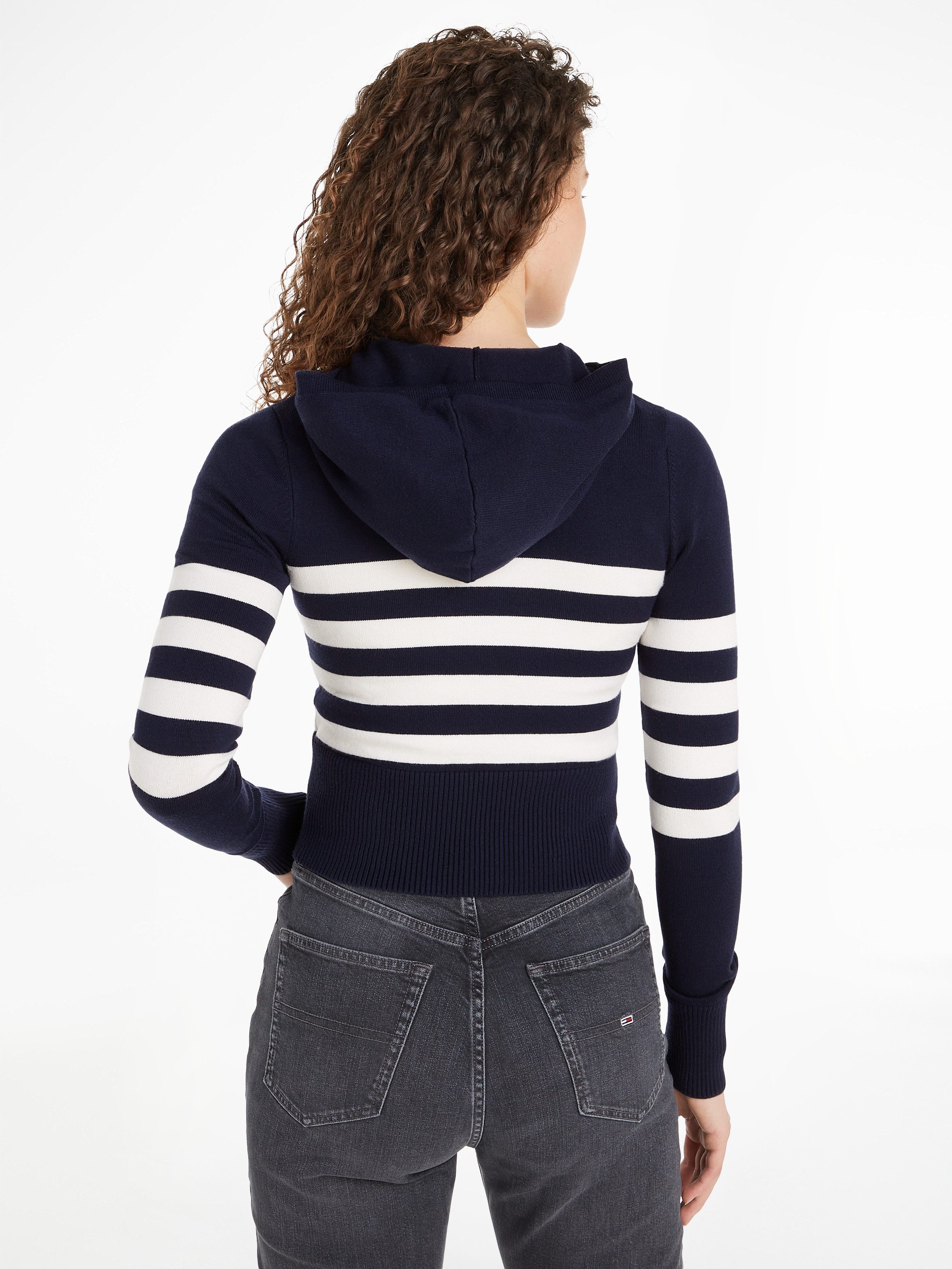 TOMMY JEANS Sweatvest TJW STRIPE ZIP THRU BADGE HOOD