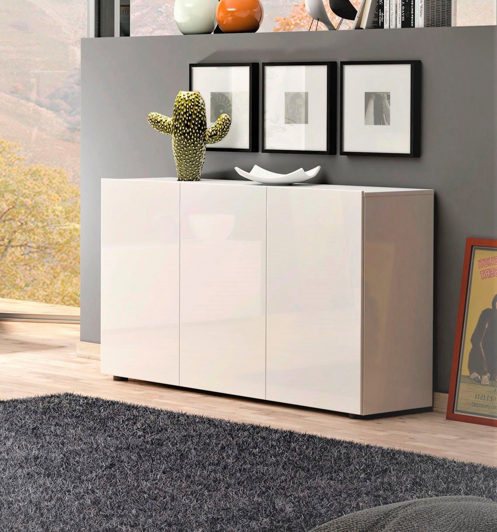 INOSIGN Dressoir Mister Dressoir, volledig hoogglans gelakt, breedte 135 cm