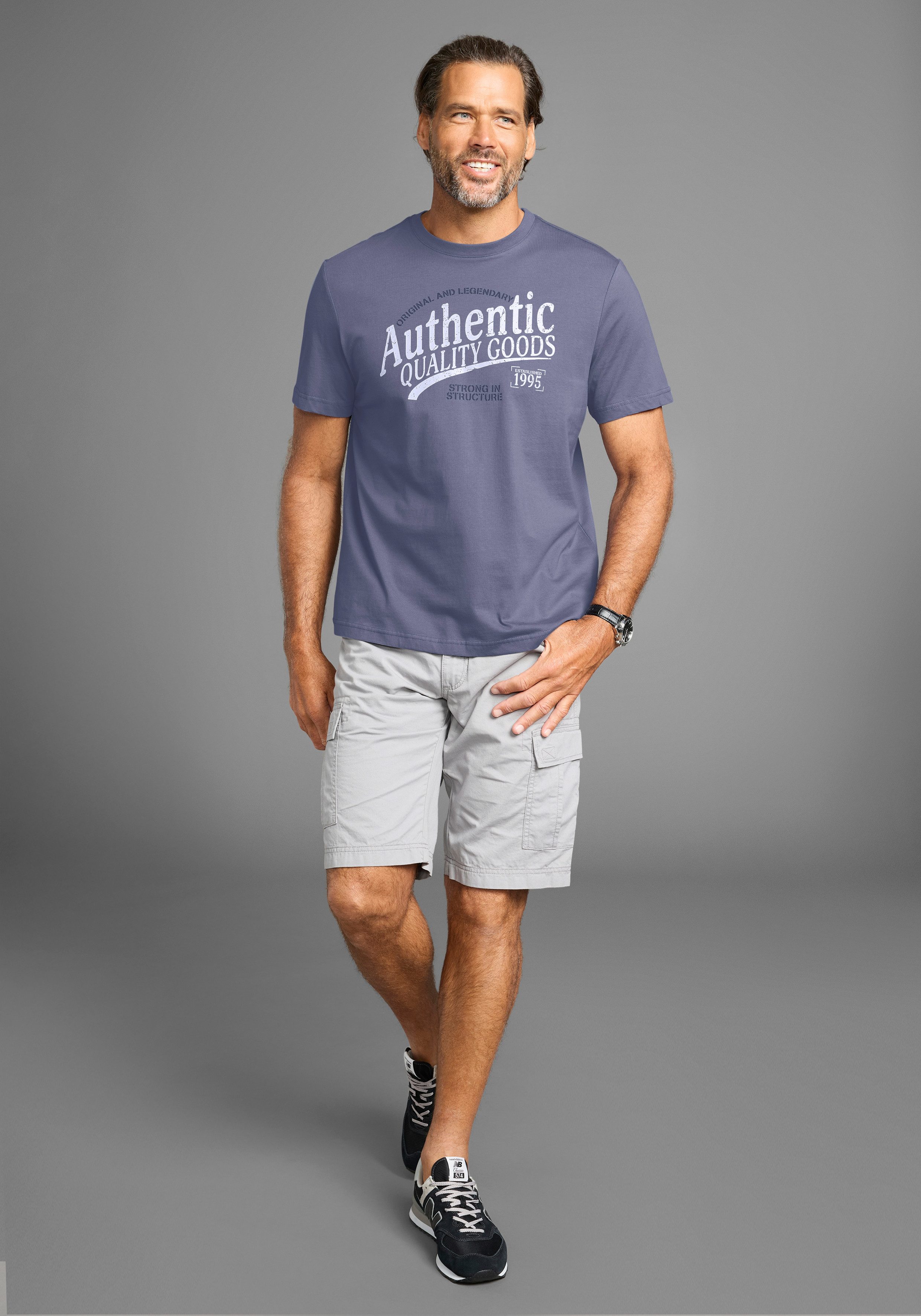Man's World T-shirt met groot sportief logo-print