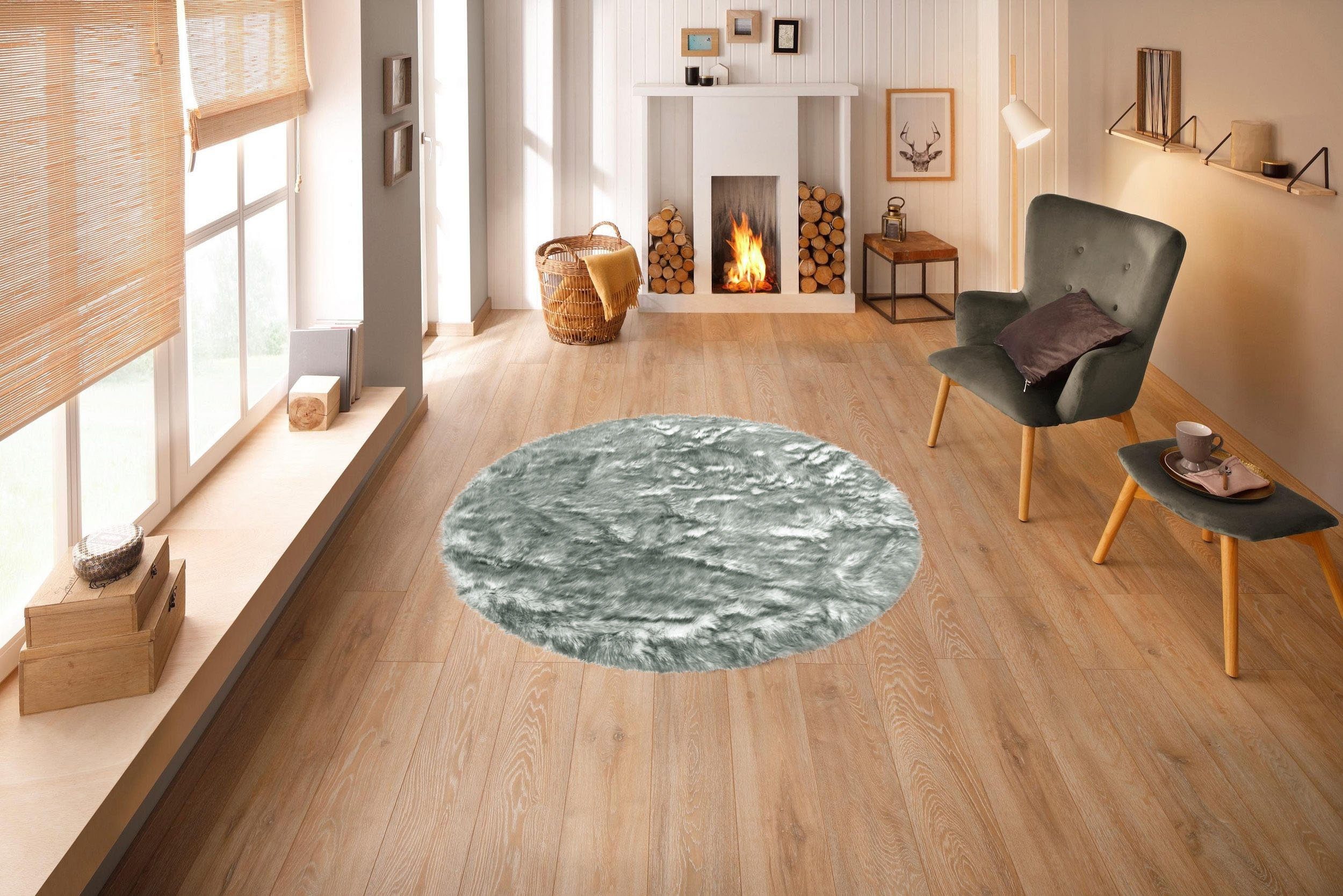 my home Vachtvloerkleed Sammo Imitatiebont, felle kleuren, bijzonder zacht, heerlijk zacht vloerkleed