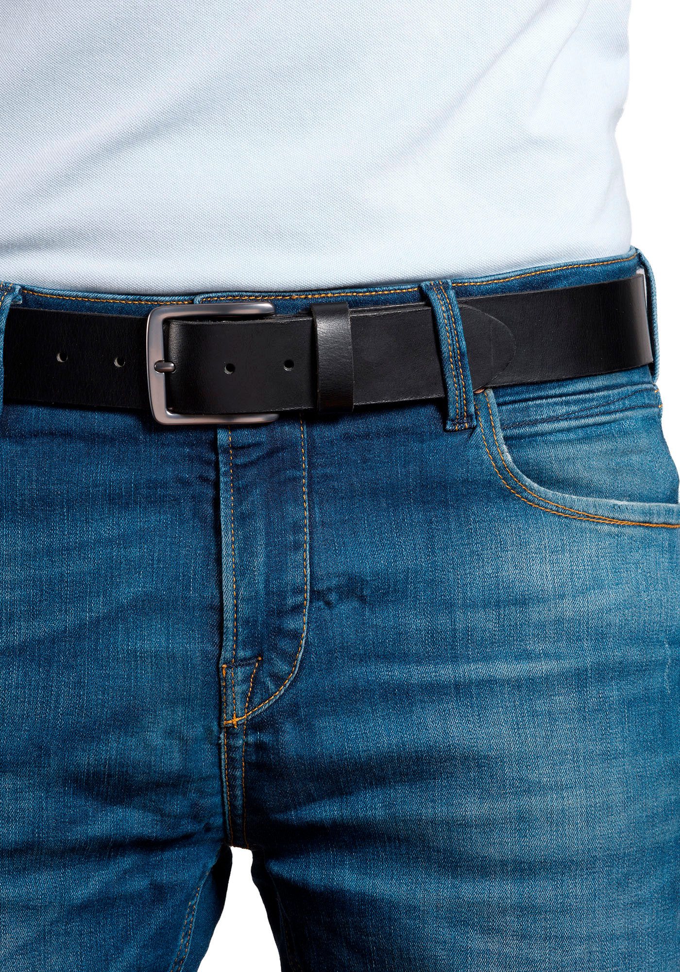 MONTI Leren riem Boston in rustieke look