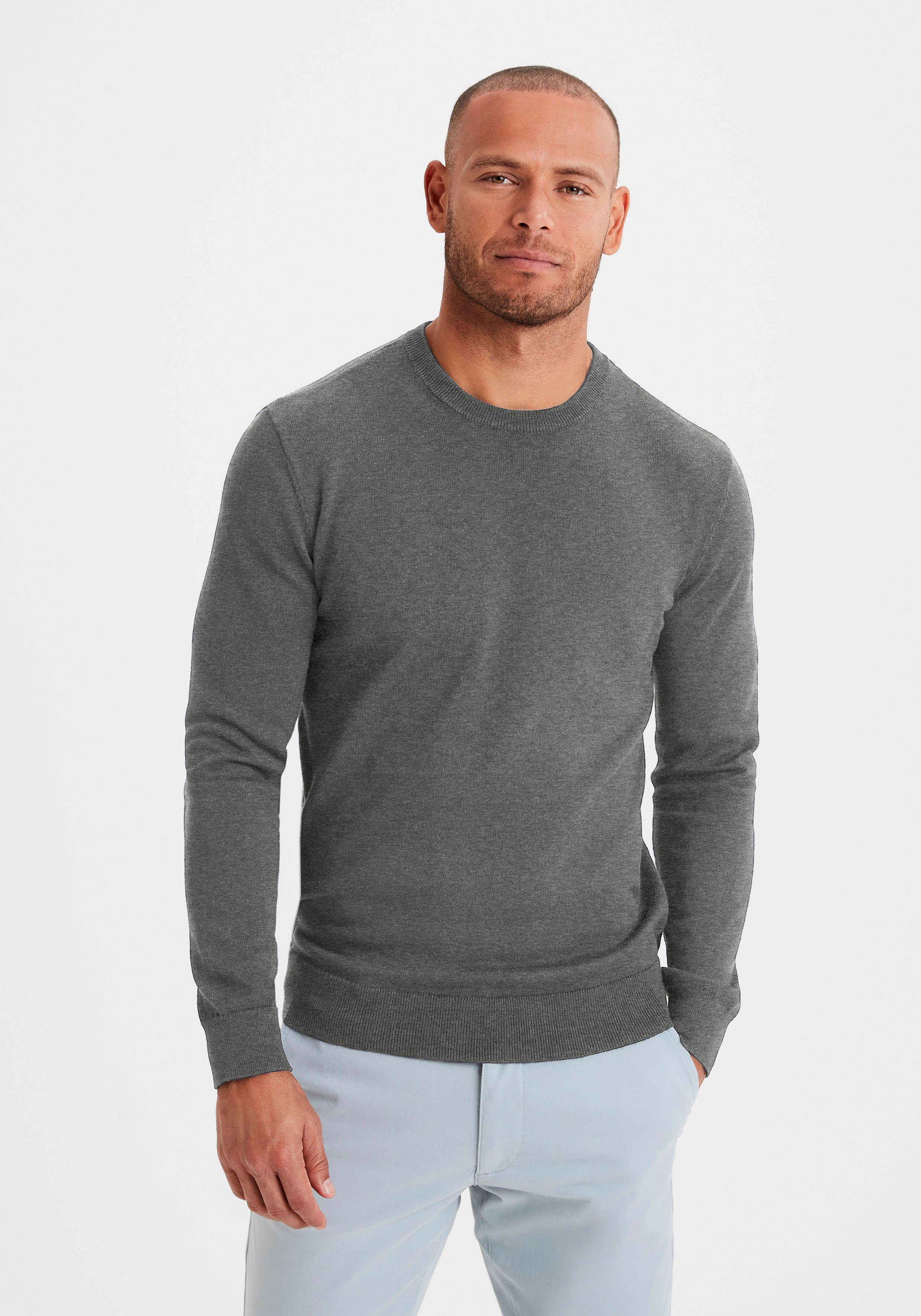 H.I.S Gebreide trui Regular fit, lange mouwen, pullover van fijn breiwerk, katoenmix