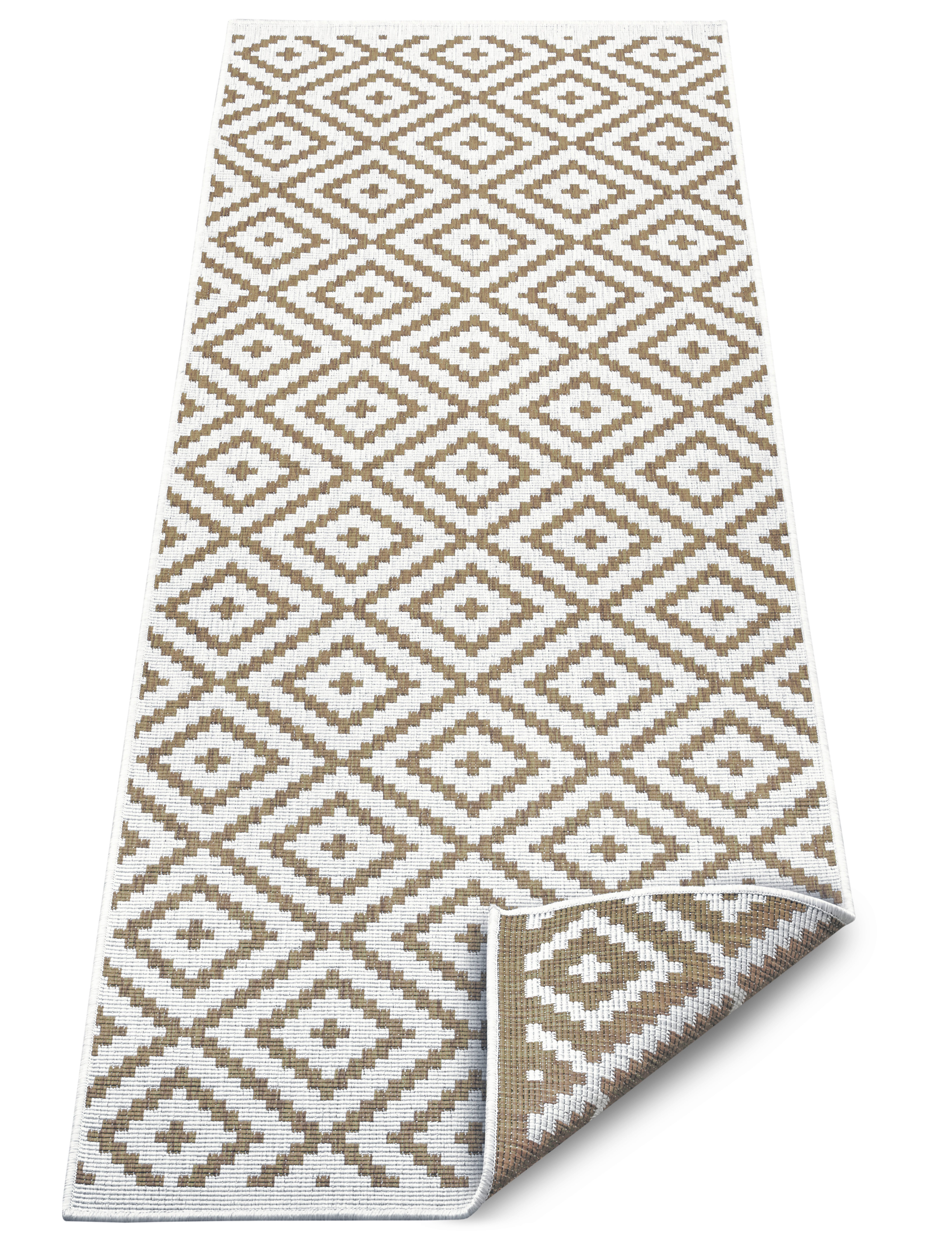my home Loper Ronda tweezijdig te gebruiken kleed Sisal-look, platweefsel, in- en outdoor, geometrisch boho design