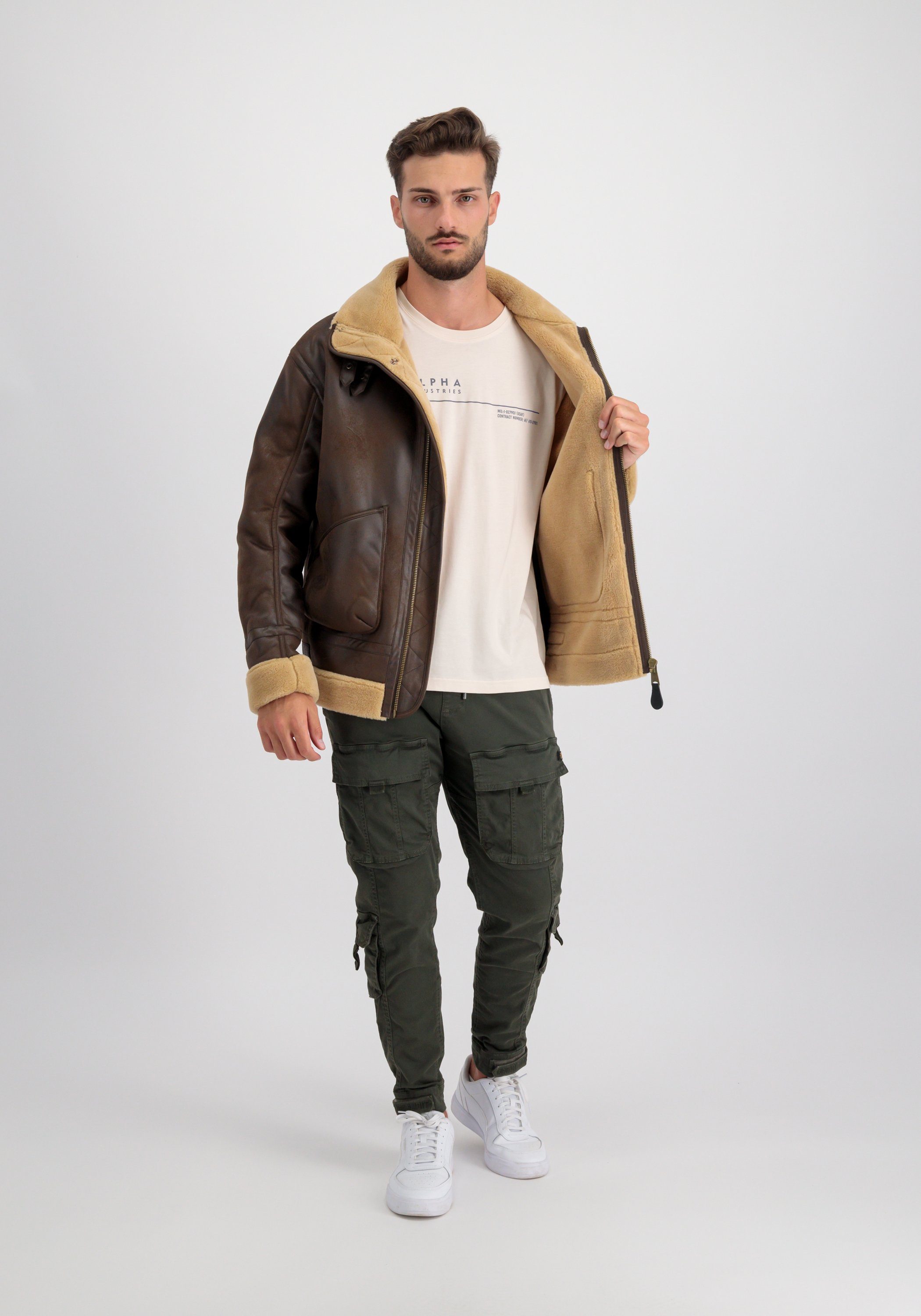 Alpha Industries Leren jack Alpha Industries Men - Leather & Vegan Jackets B-3 Arctic