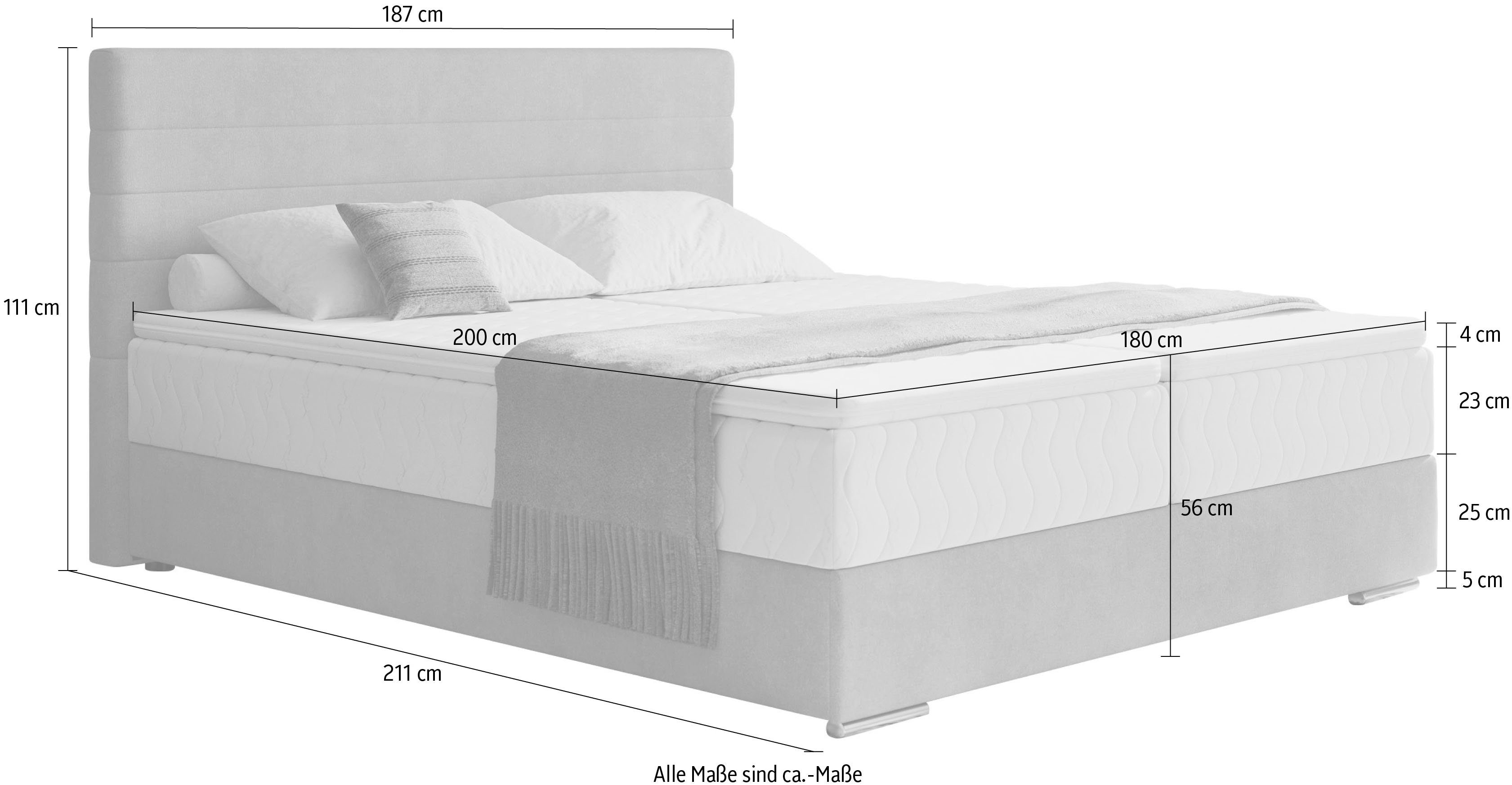 Mr. Couch Boxspring Stratus 2 incl. matrassen en bedlades