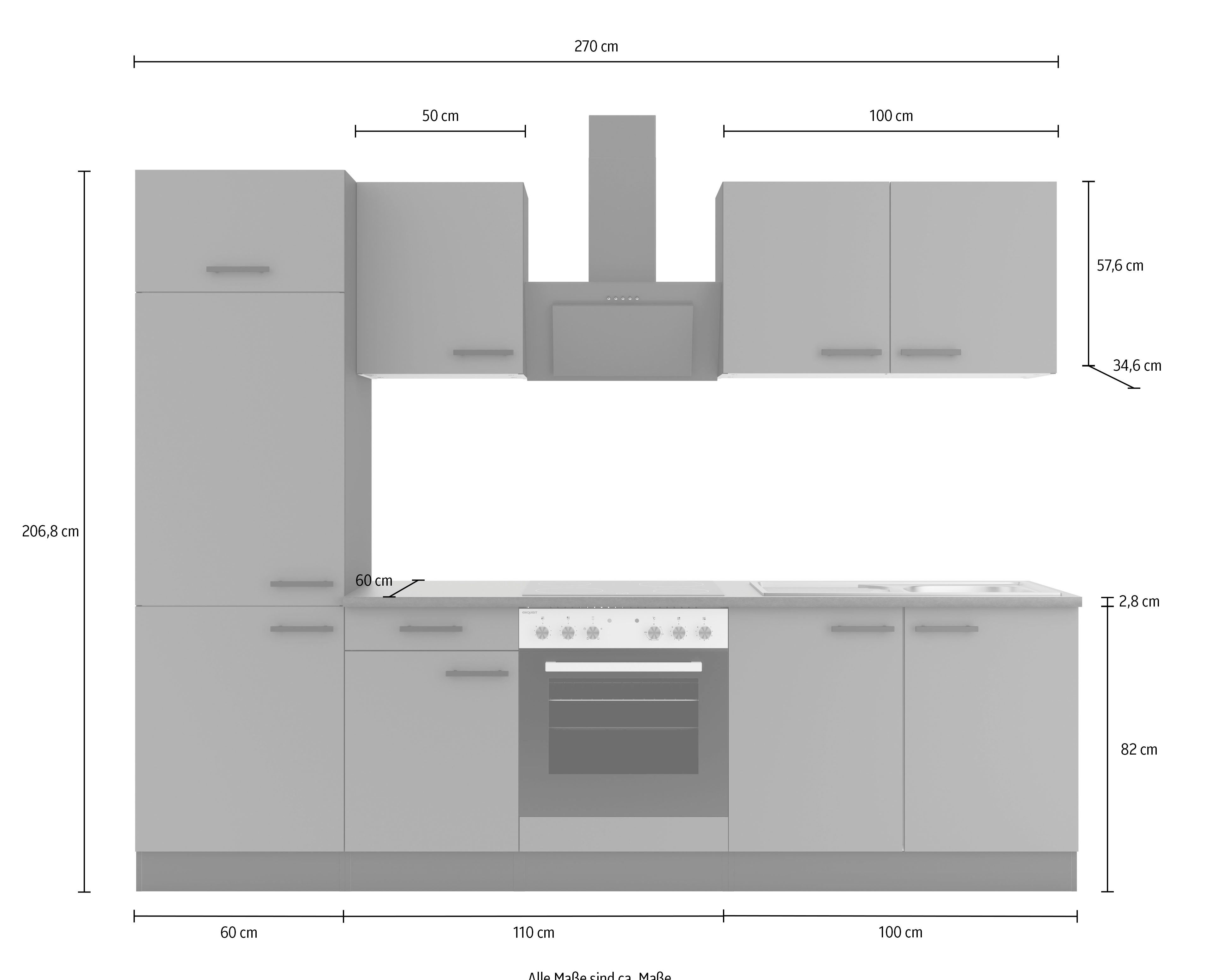 OPTIFIT Keuken Bella Breedte 210 cm, optioneel met elektrische apparaten