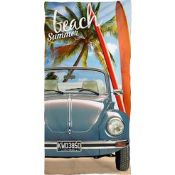 volkswagen strandlaken beach summer met vw-kever motief  opschrift (1 stuk) multicolor