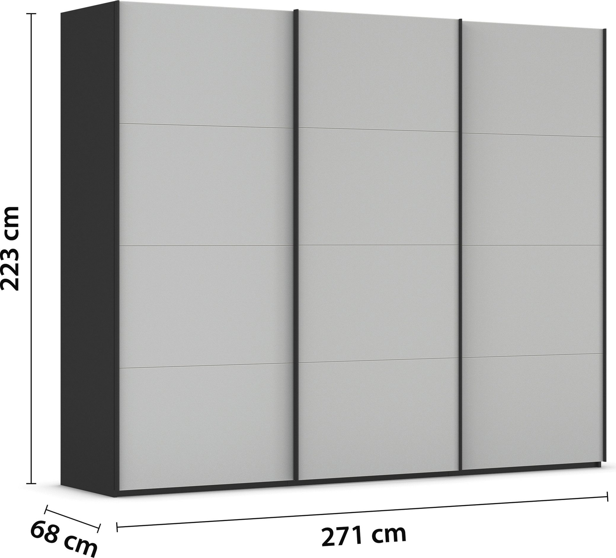 rauch Schuifdeurkast Kledingkast Kast Garderobe Slaapkamerkast SCALE-FYRA edel vierdelige deuren met glas-front veel kleuren made in germany