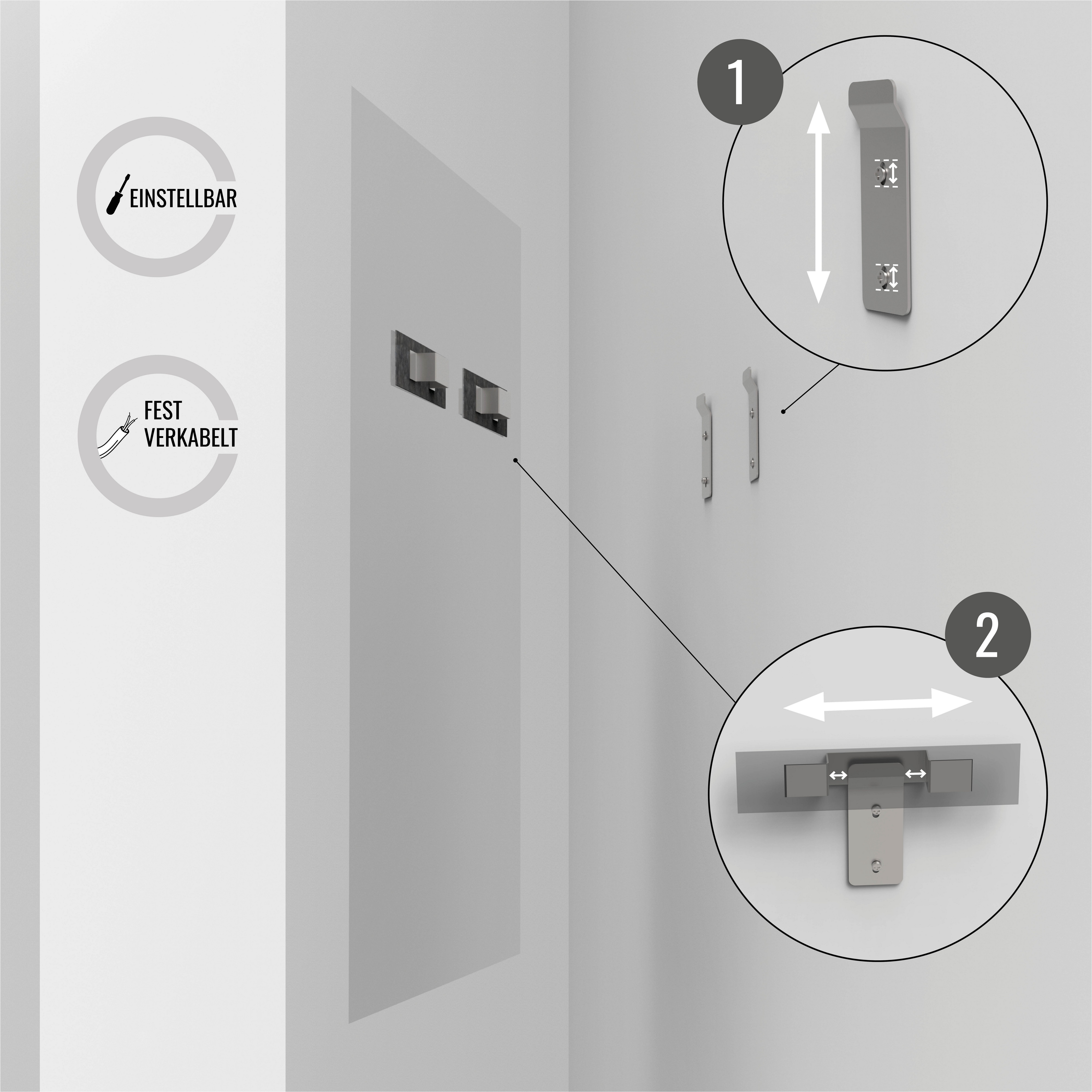 Loevschall Badspiegel Aalborg LED energiebesparende spiegel, rond, touchbediening, Touchpanel voor Lichtbediening, Verstelbare Spiegel, MultiWhite® (1 stuk)