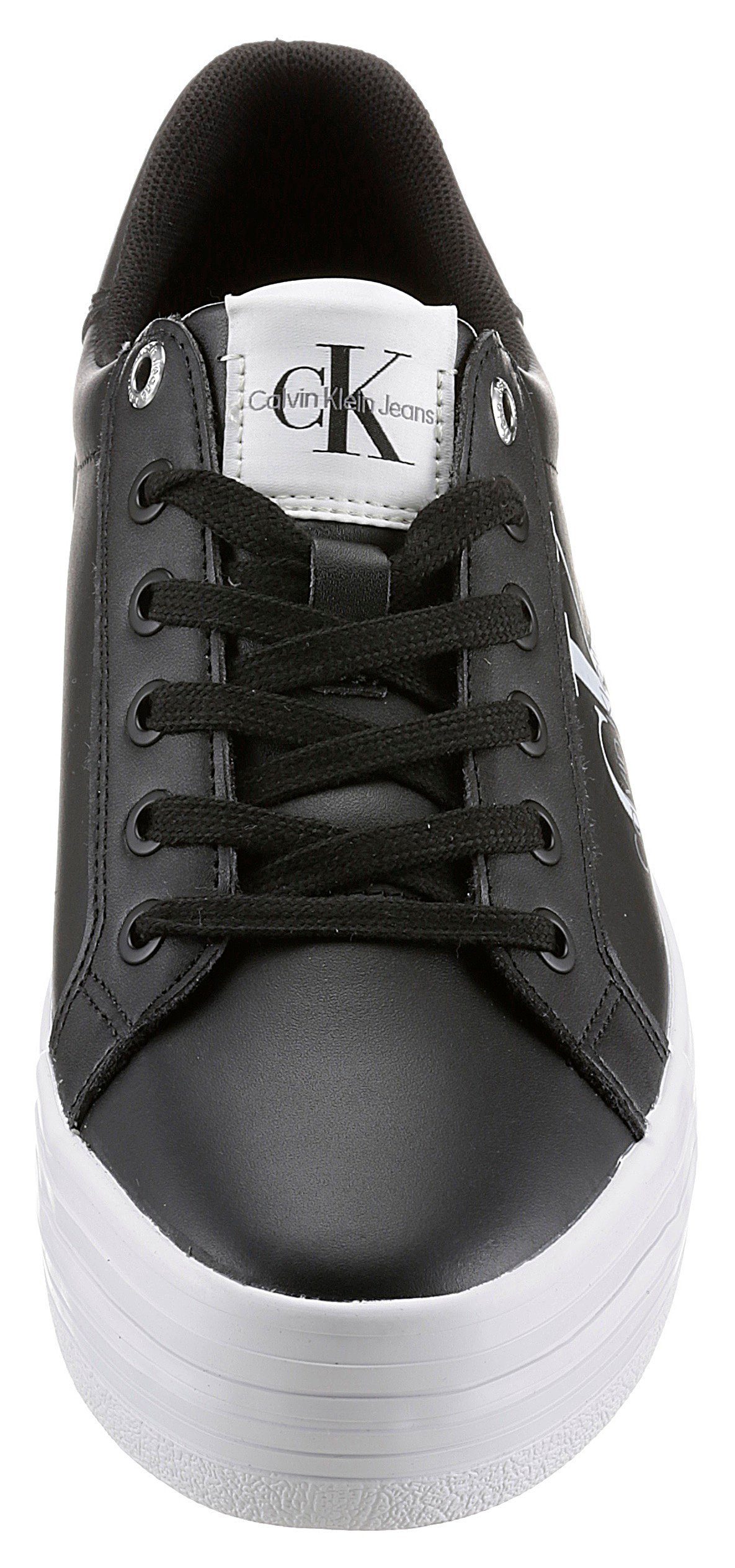 Calvin Klein Plateausneakers VULC FLATFORM LACEUP LOW LTH zachte schachtvering, vrijetijdsschoen, lage schoen, veterschoen