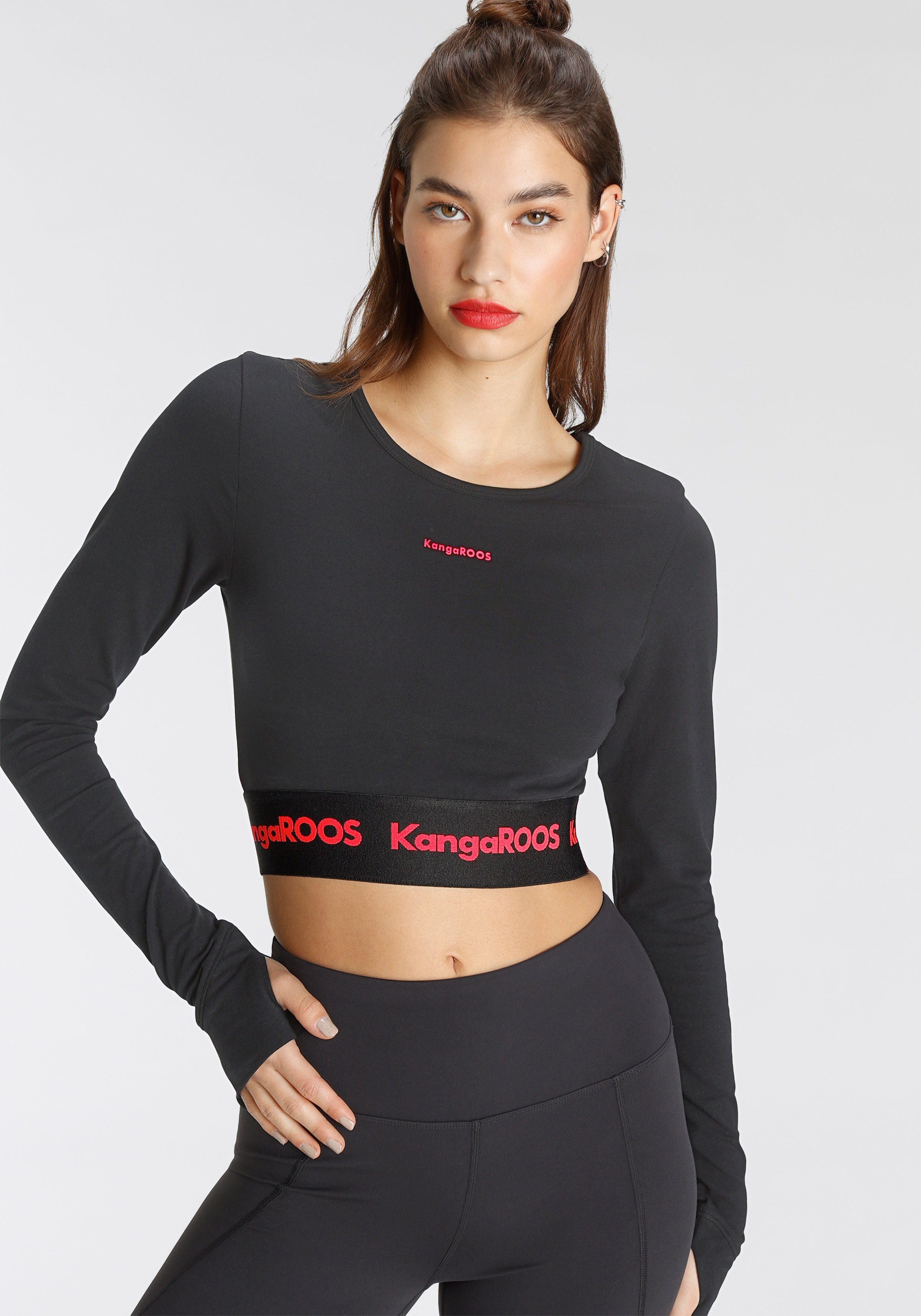 KangaROOS Shirt met lange mouwen Lange mouw figuuraccentuerende pasvorm sportieve stijl