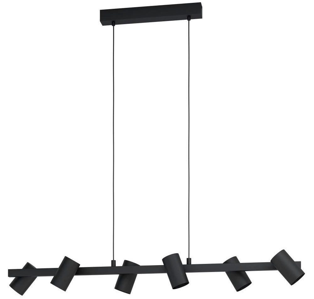 EGLO Hanglamp GATUELA 1 Hanglamp eettafel met 6 spots, metaal in zwart, E14 fitting (1 stuk)
