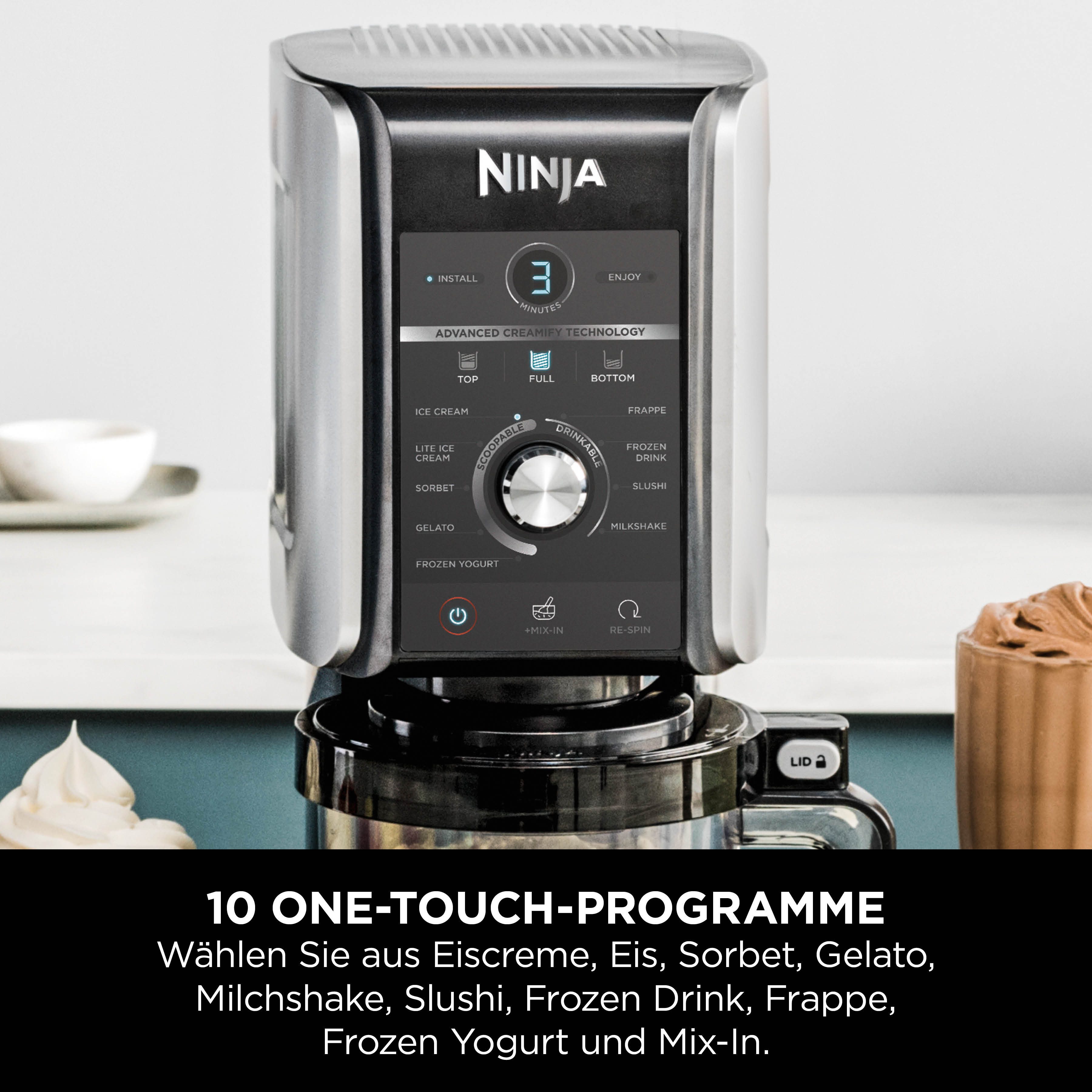NINJA Ijsmachine NC501EU Creami Deluxe, 10-in-1 Eis-und Eisgetränkmaschine