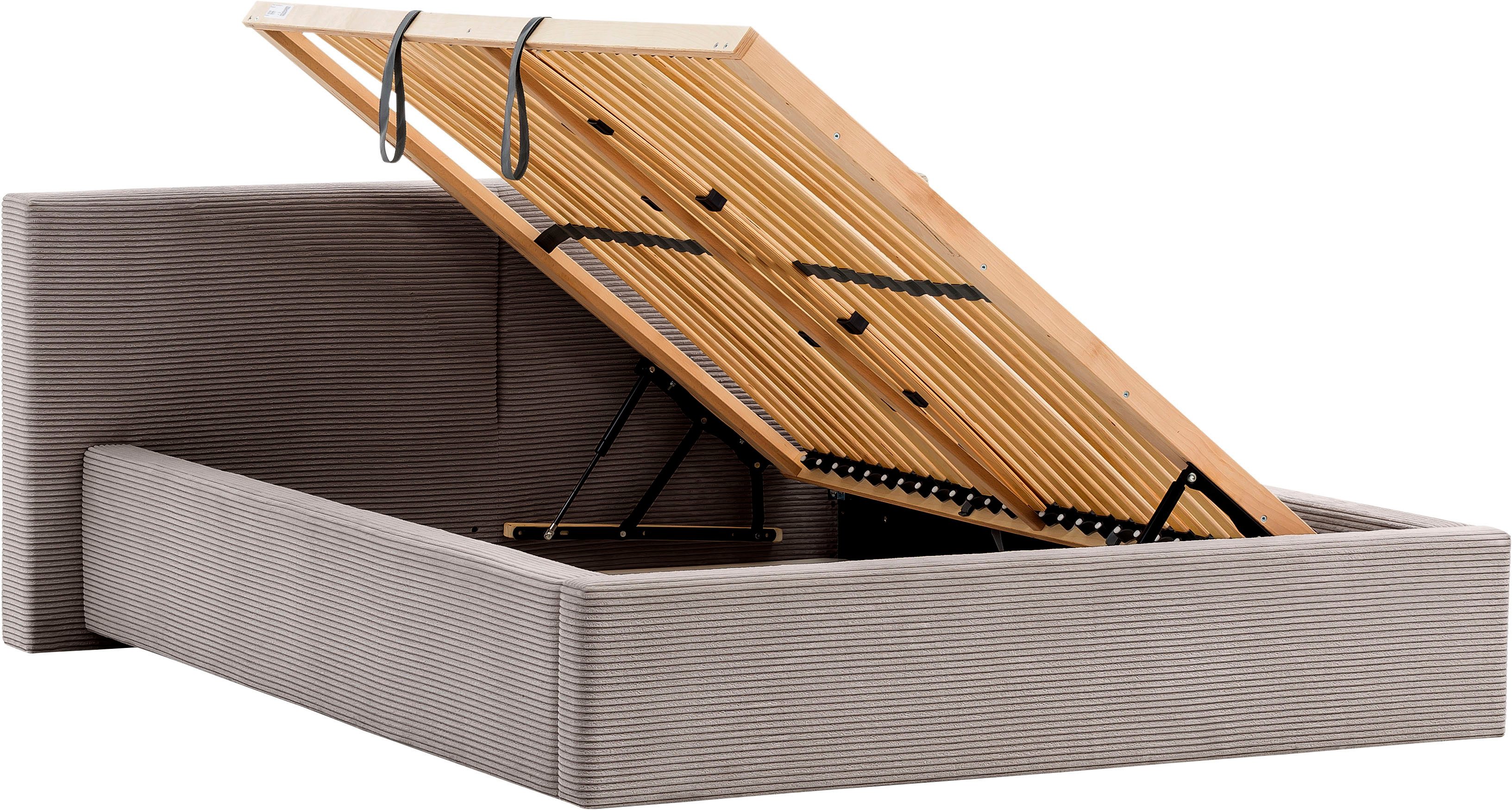 meise.möbel Gestoffeerd bed Cube optioneel met matras en bedlade extra vlak hoofdeinde, verkrijgbaar in de breedtes 140cm, 160cm & 180cm