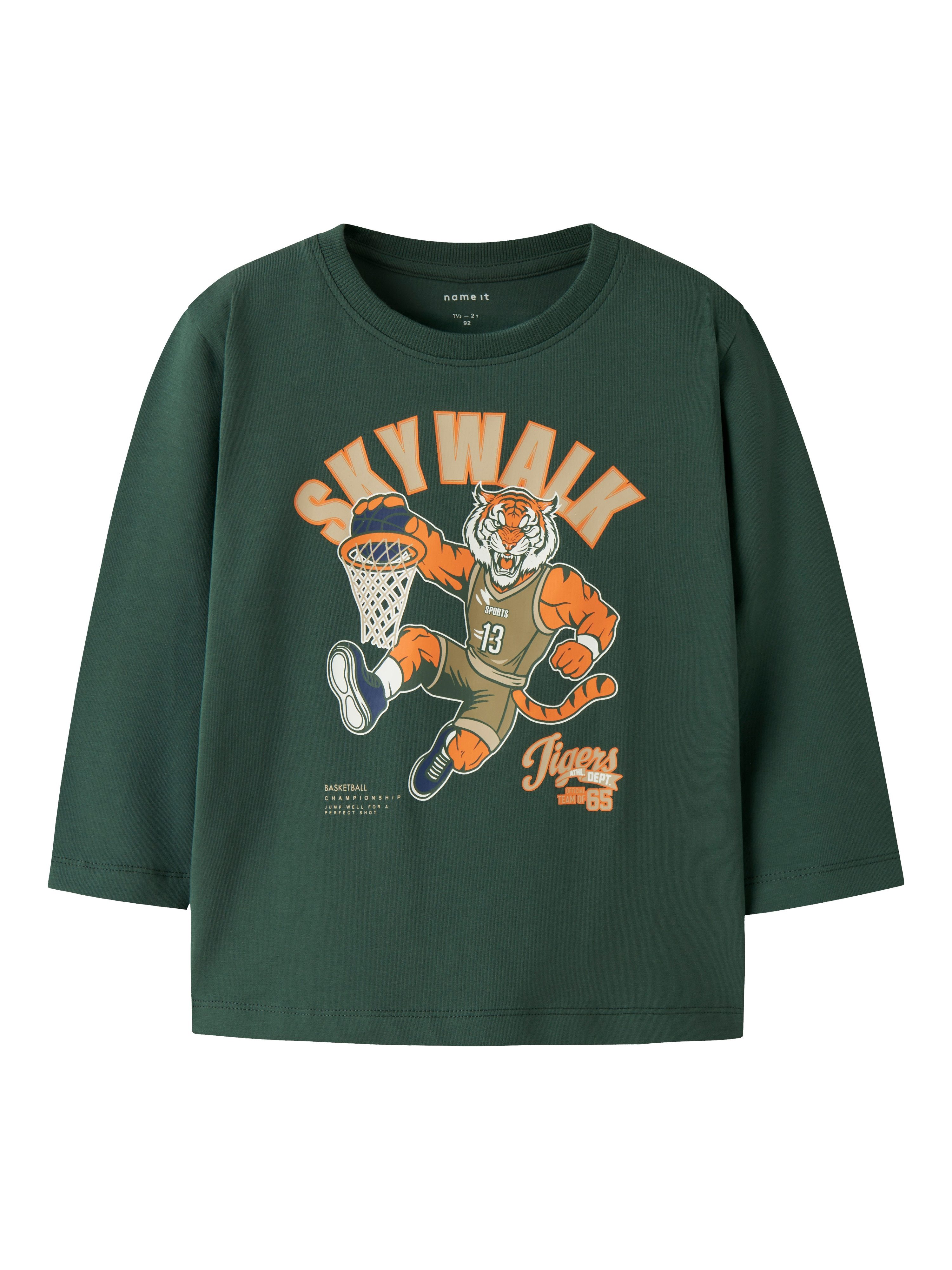 Name It T-shirt NMMLINCOM LS NREG TOP BOX jongens t-shirts maat 122/128 groen