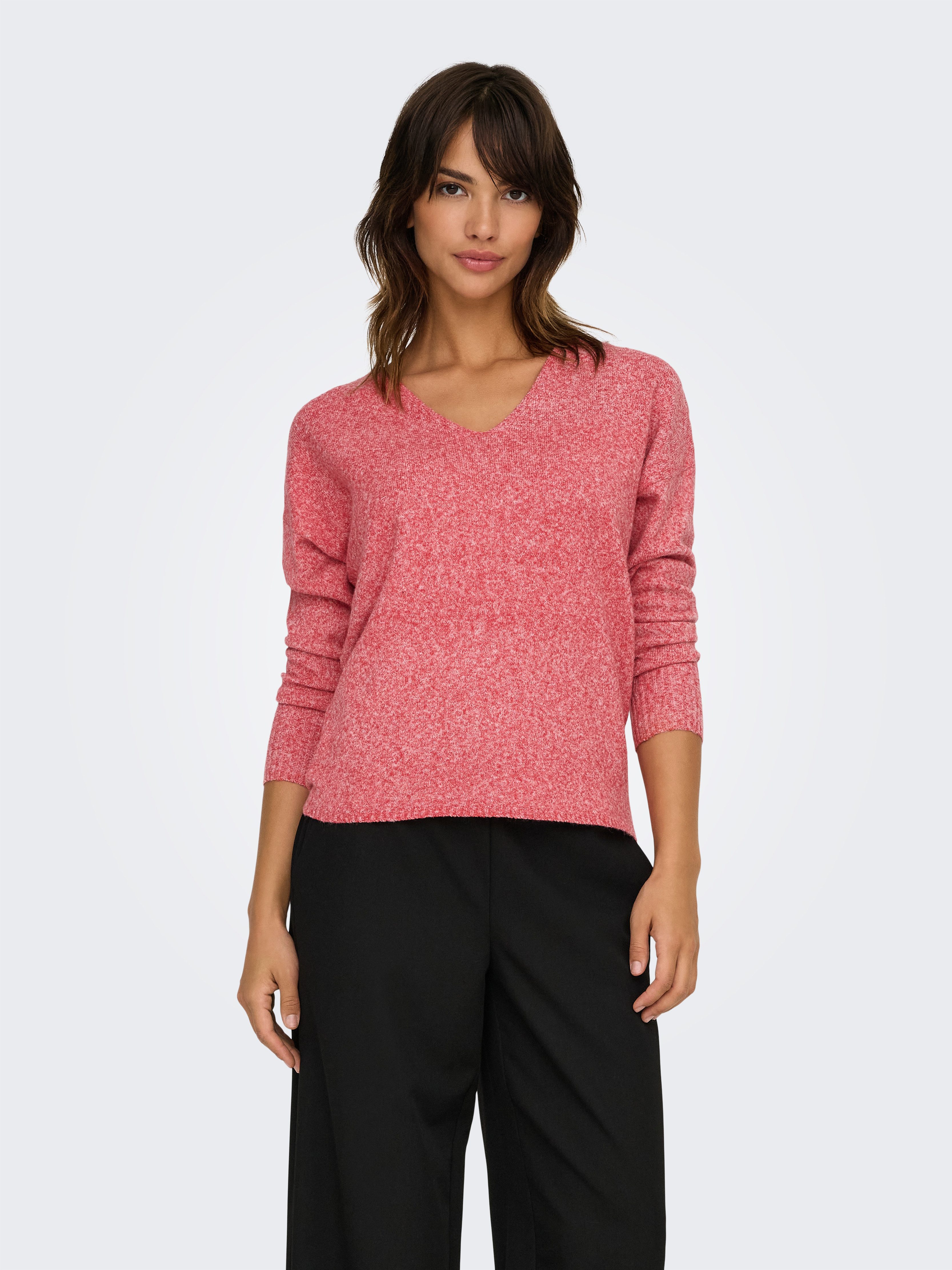 Only Trui met V-hals ONLRICA LIFE L/S V-NECK PULLO KNT NOOS