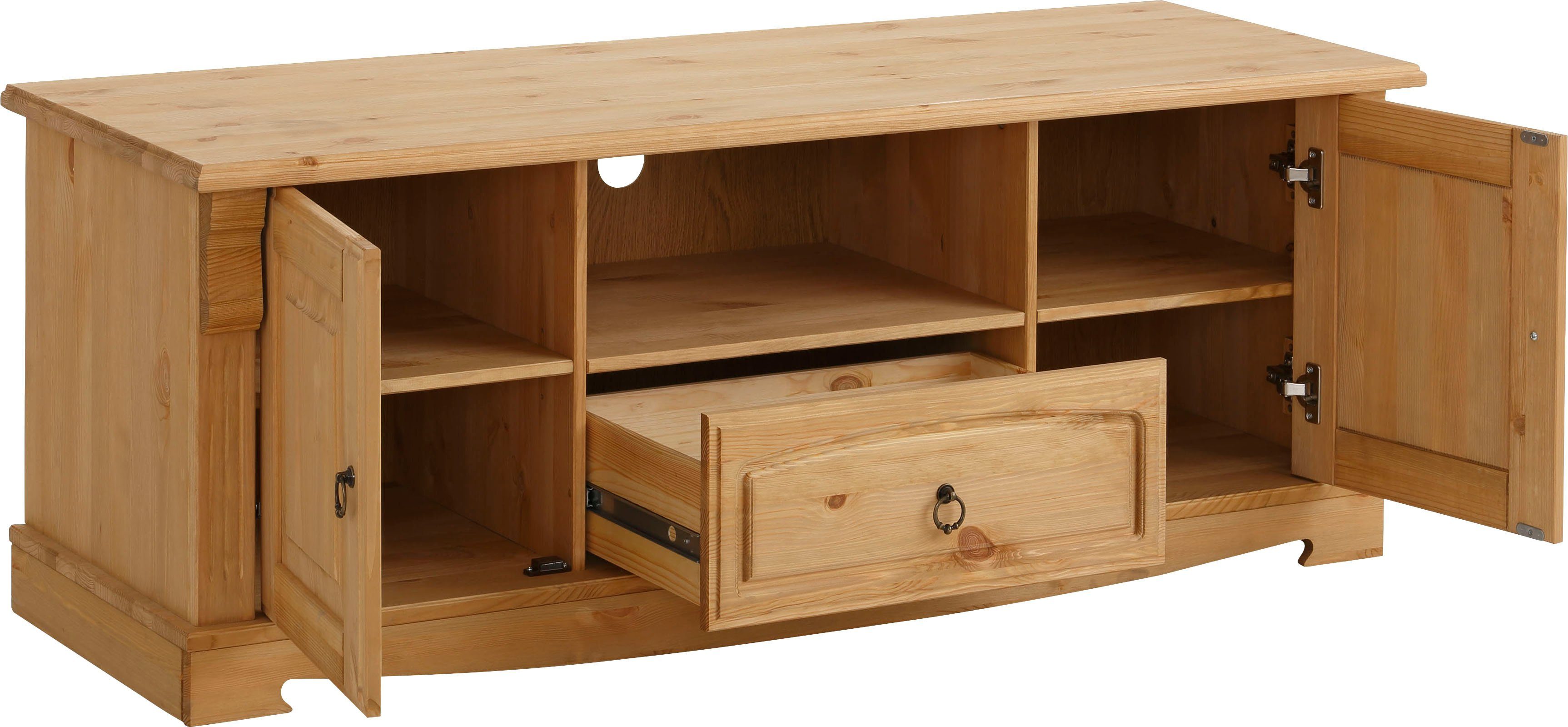 Home affaire Tv-meubel ANNA Breedte 140 cm, 2 deuren, met 1 lade, van massief grenen, FSC®