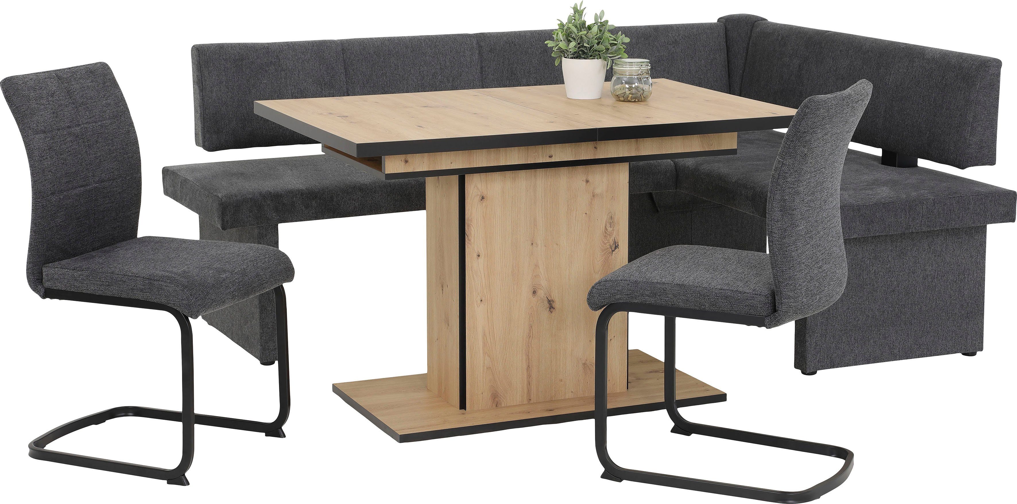HELA Eettafel Ariana Bestseller, tafel, keukentafel, uitschuiftafel door binnenin geplaatste inlegbladen uittrekbaar 120-160 cm