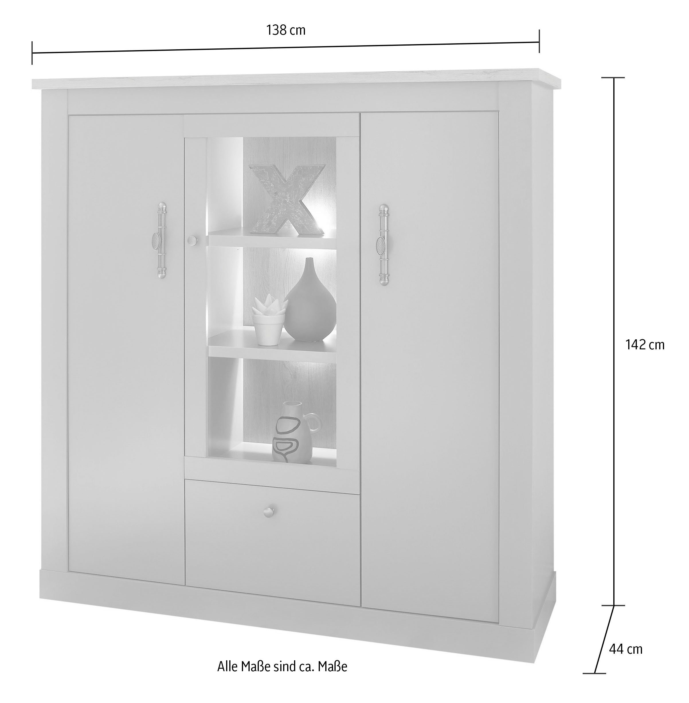 Home affaire Highboard CHAMBORD Breedte ca. 138 cm