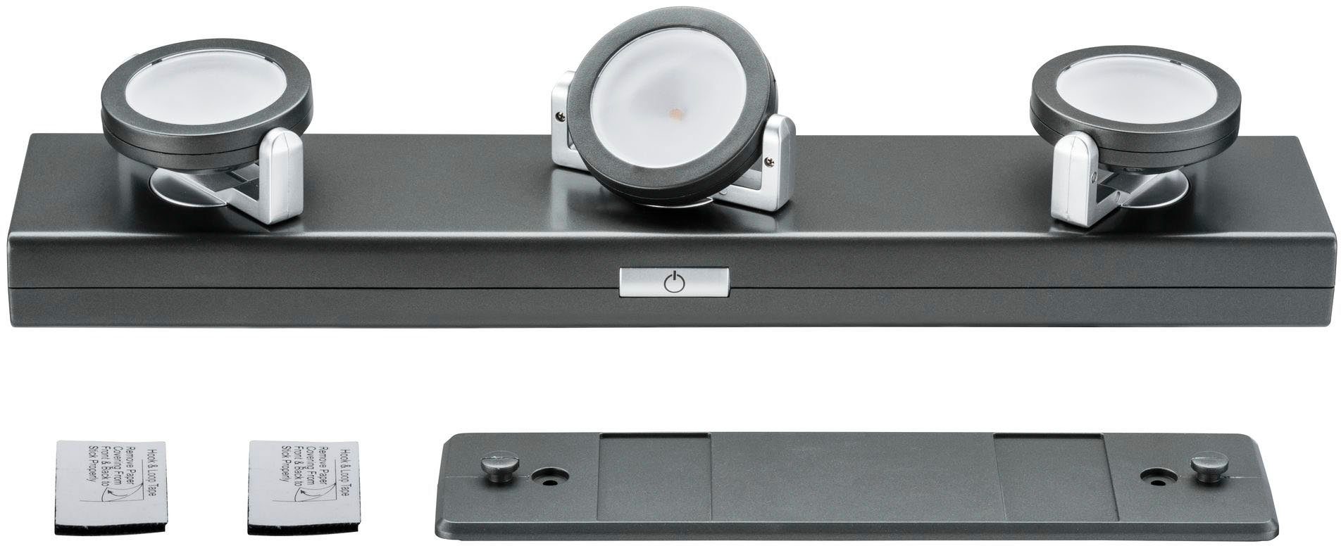 Paulmann Verlichting voor onderkast LED Rotate 3-delige Spot dimbaar op batterijen (1 stuk)