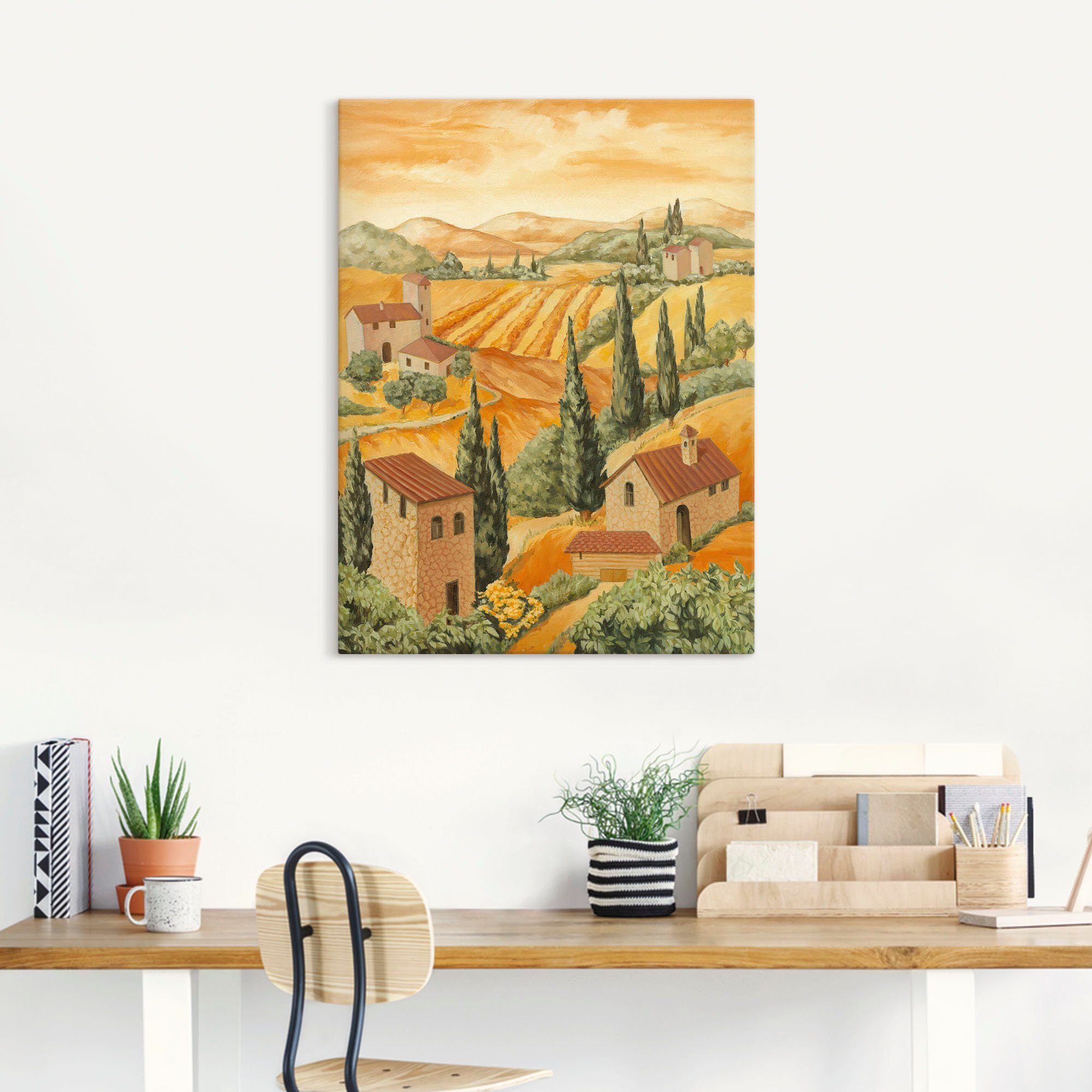 Artland Artprint Italië Toscane als artprint van aluminium, artprint voor buiten, artprint op linnen, poster in verschillende maten. maten
