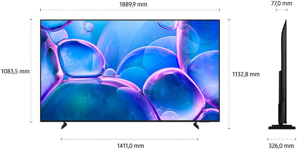 Samsung Led-TV GU85U7099FU LED-televisie, 214 cm / 85", 4K Ultra HD, Smart TV, Crystal UHD, Q-Symphony, Dolby Surround Sound, triple tuner, Smart-Hub