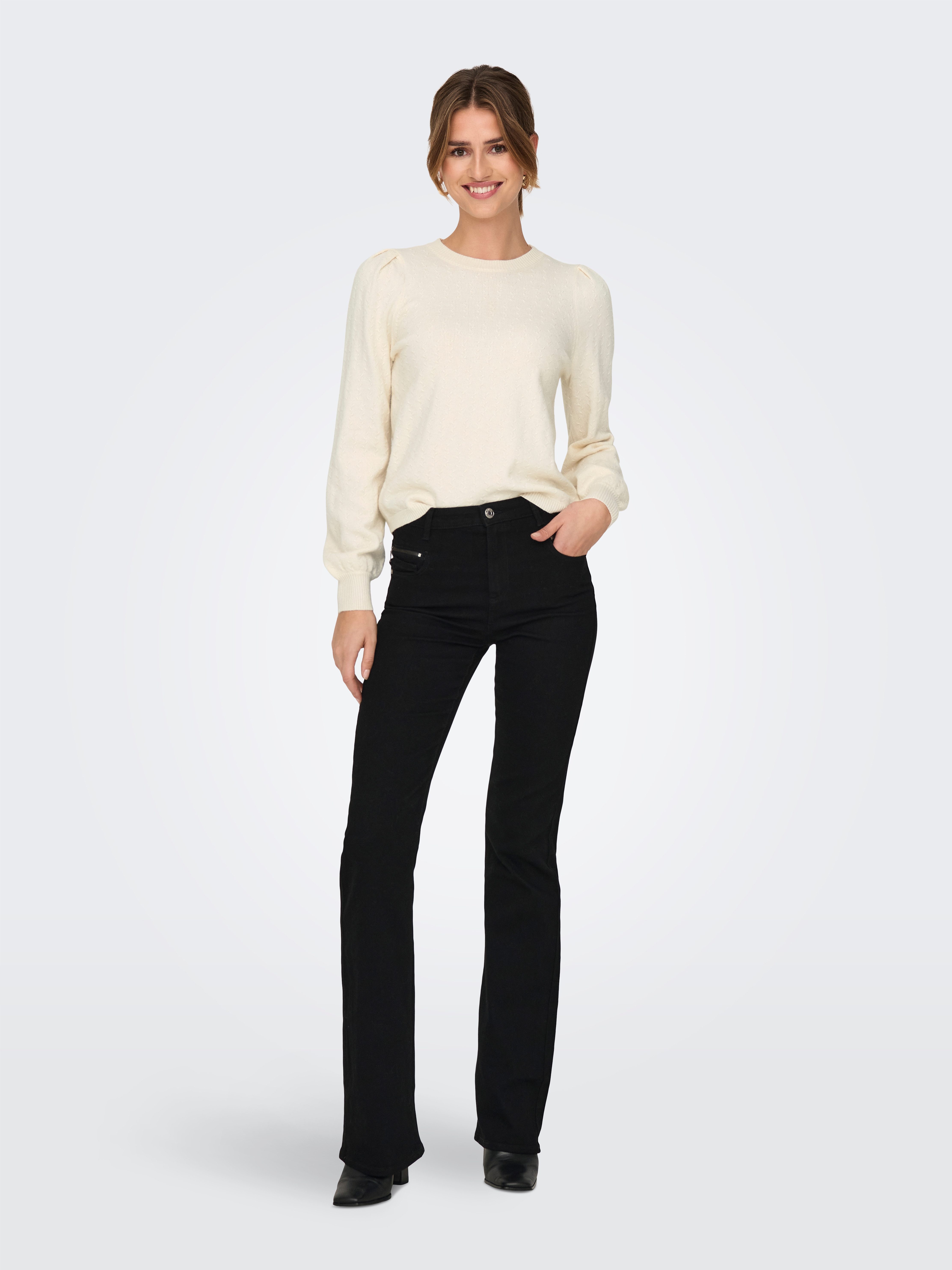 Only Trui met ronde hals ONLKATIA LS STRUCTURE PUFF O-NECK CC KNT