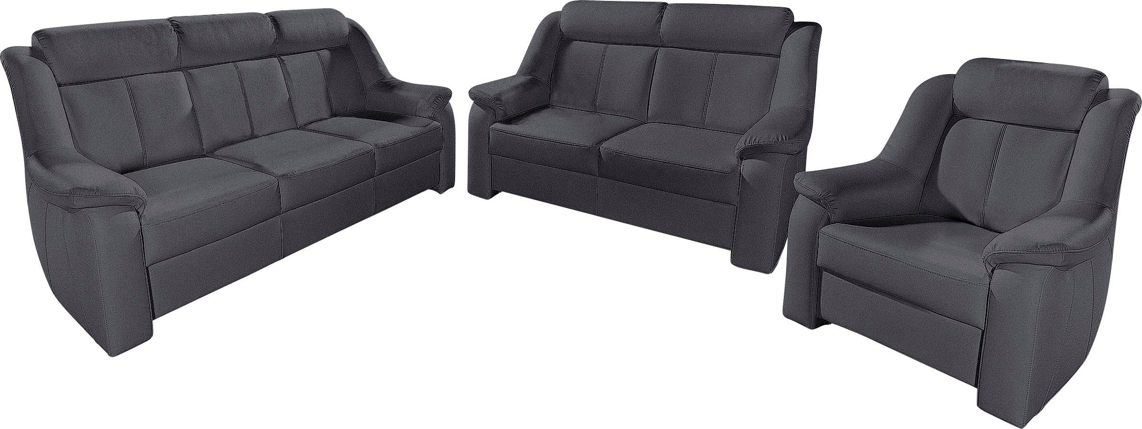 sit&more Zithoek Basel Set, bestaand uit 3-zitsbank + 2-zitsbank + fauteuil