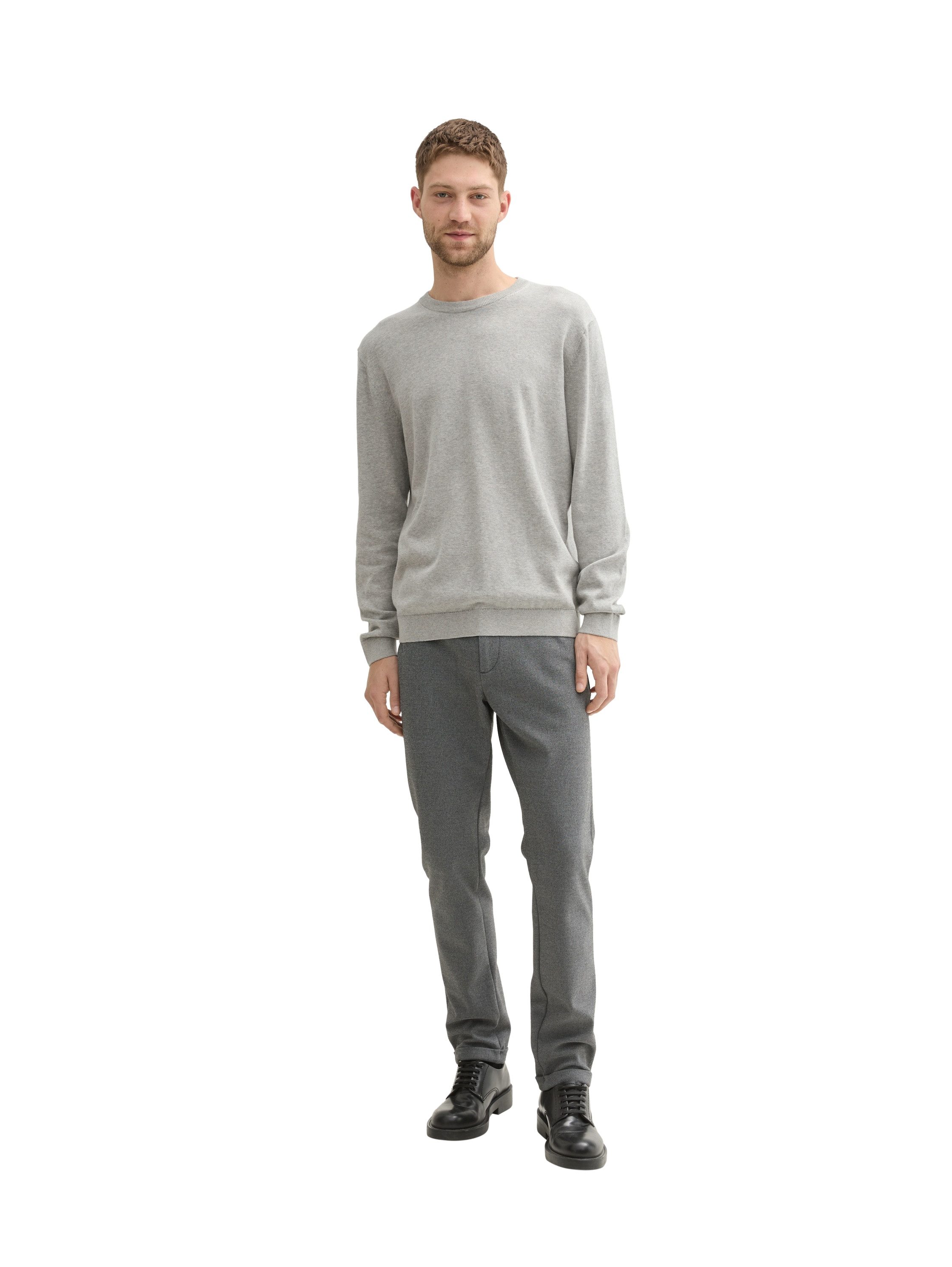 Tom Tailor Trui met ronde hals met geborduurd logo