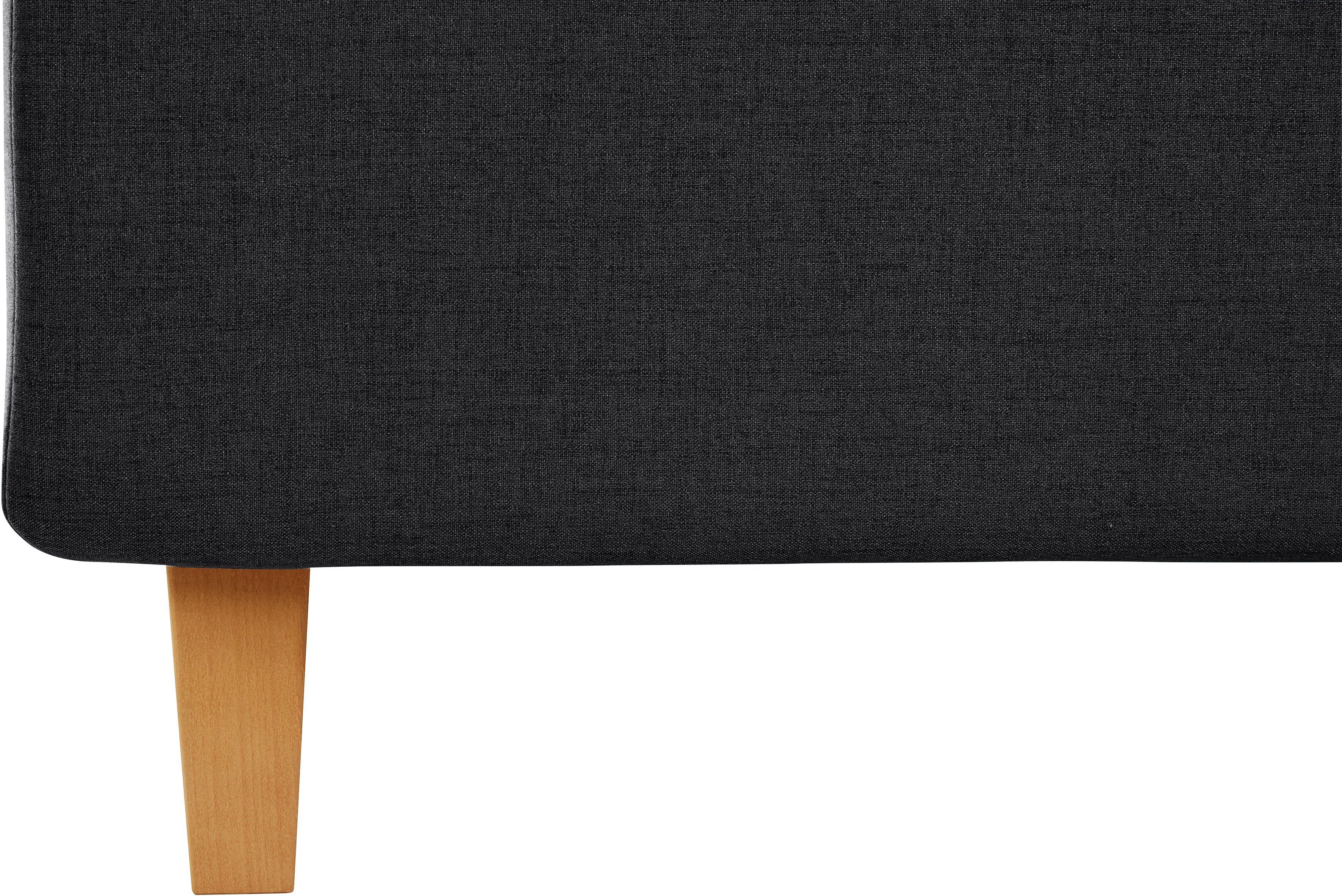 Home affaire Gestoffeerd bed Sunley 140 Kruisstiksel, hoofdbordhoogte 142 cm, zonder of met matras/lattenbodem