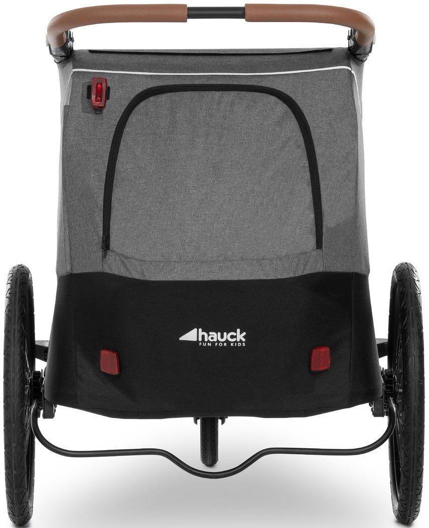 Hauck Kinderen fiets aanhanger 2in1 Bike Trailer und Buggy Dryk Duo, melange grey