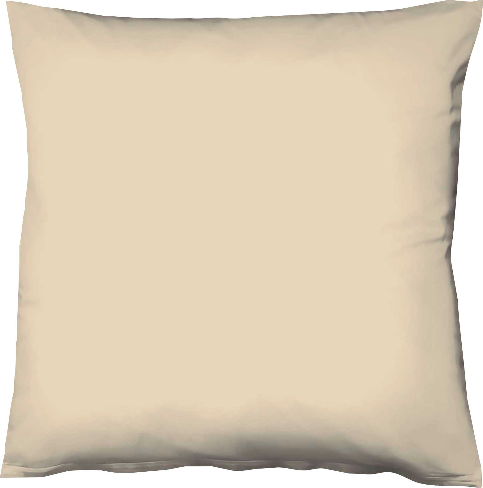 fleuresse Kussenhoezen Colours chique, strijkvrije interlock-jersey van 100% katoen (2 stuks) kussenovertrekken maat 2x 80x80 cm beige