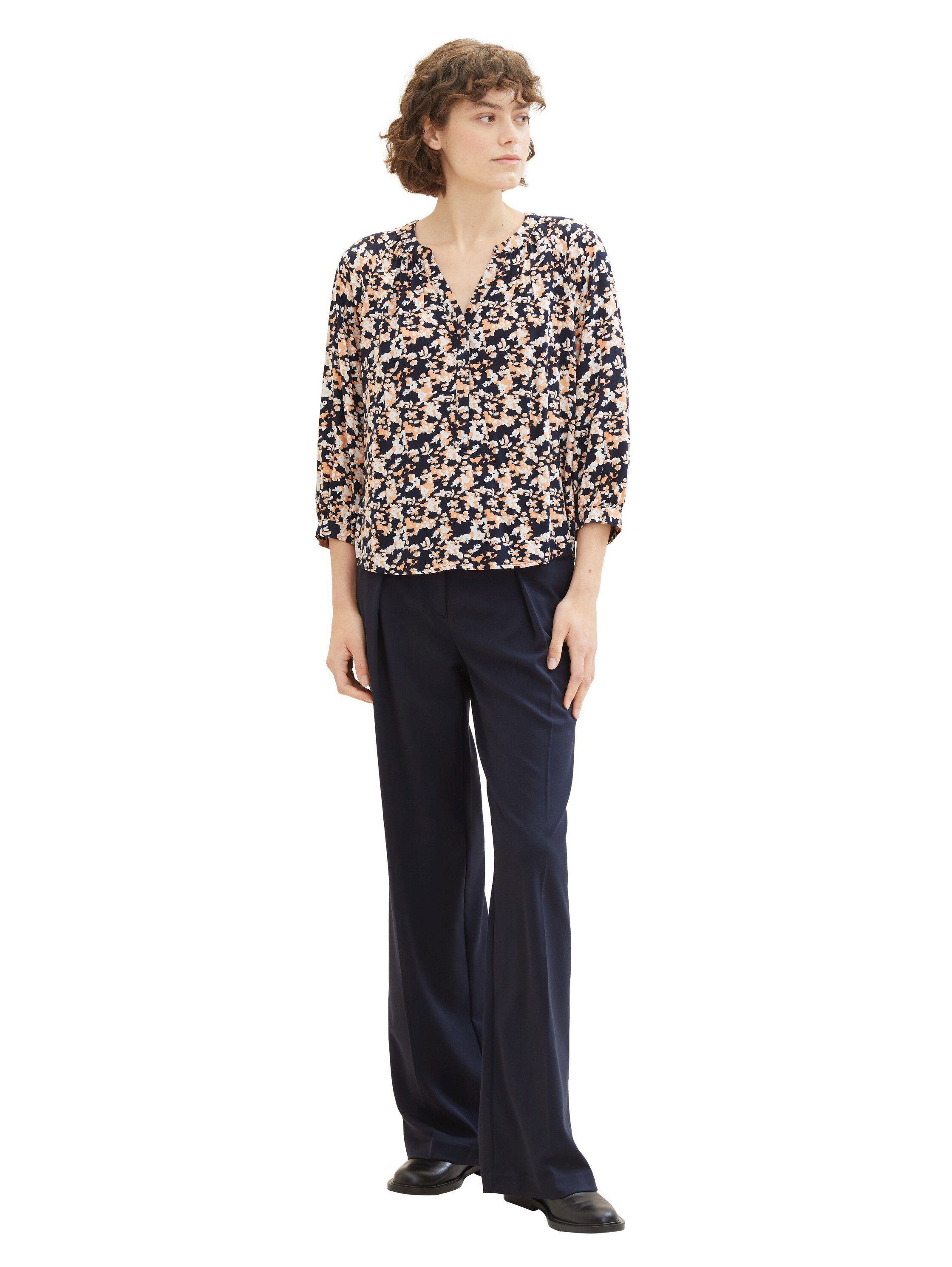 Tom Tailor Gedessineerde blouse met serafino-kraag