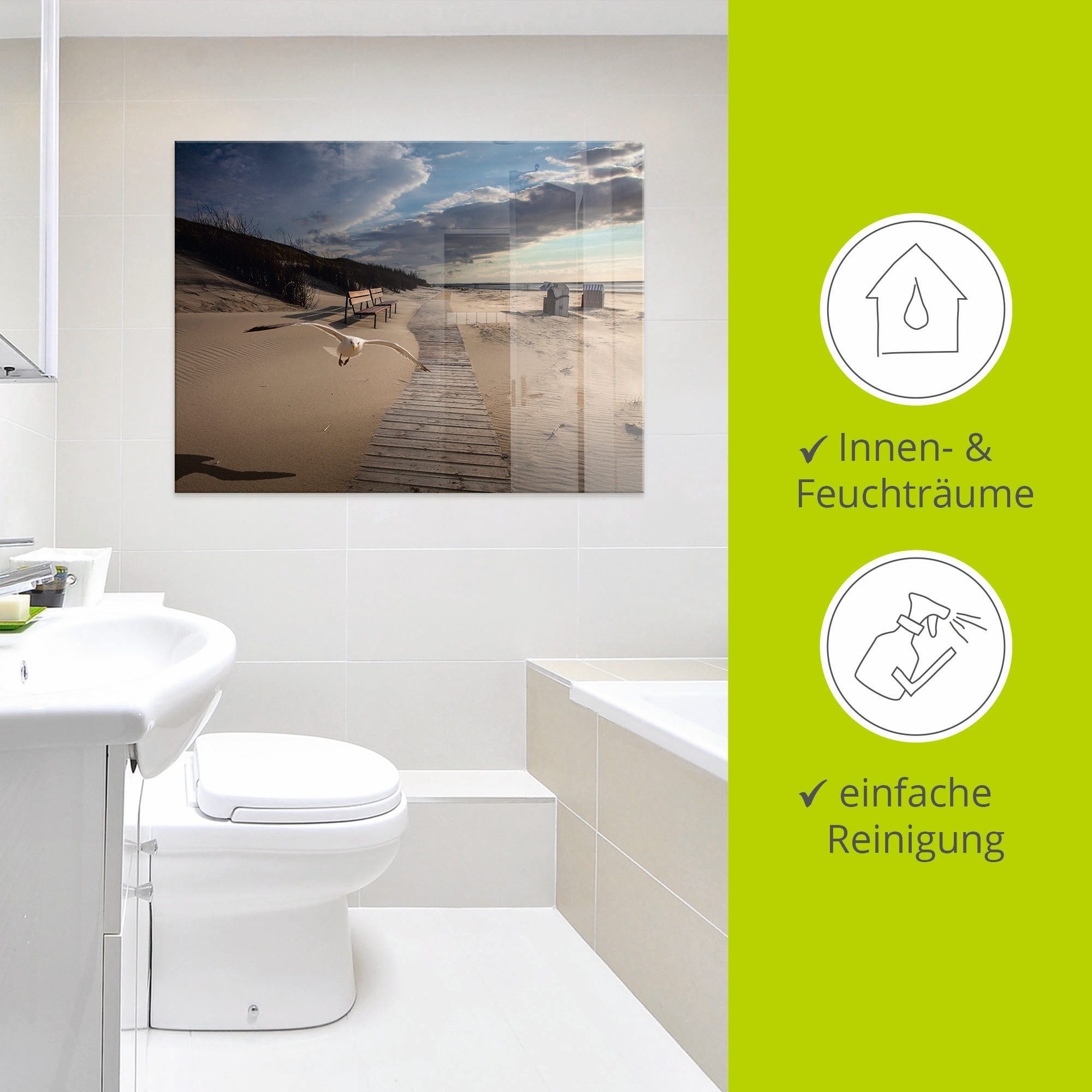 Artland Print op glas Strandimpressies in verschillende maten