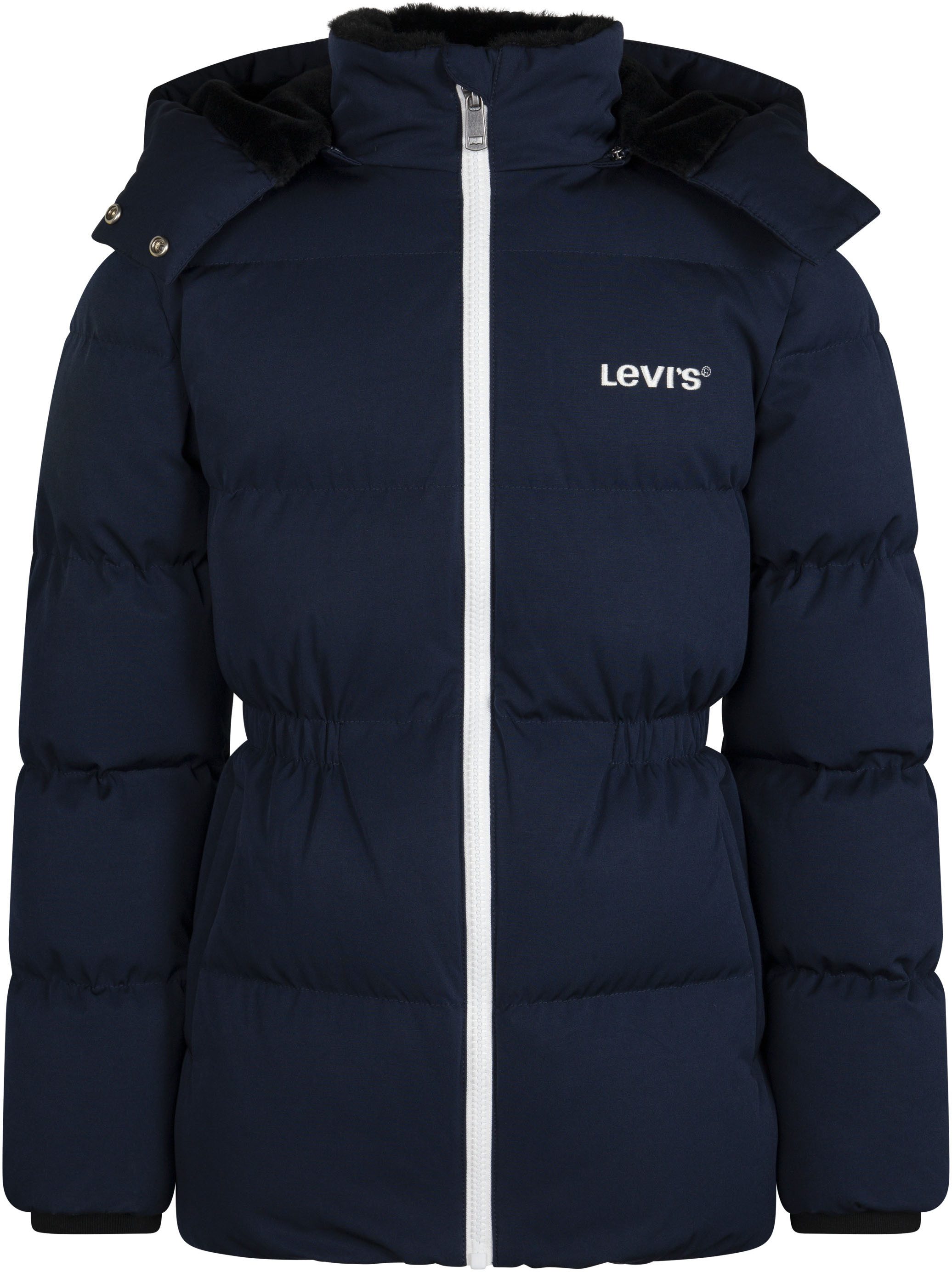 Levi's Kidswear Winterjack LVG MIX MEDIA THIGH LENGTH PUF met afneembare capuchon voor meisjes