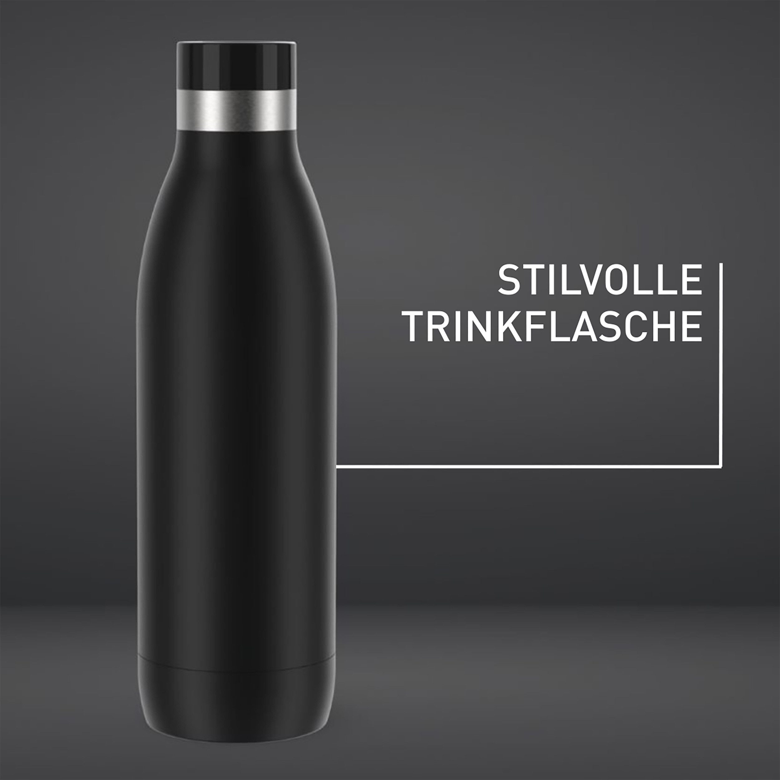 Emsa Thermosfles Drinkfles Bludrop Roestvrij staal, Quick-Press deksel, 360° drinkplezier, 12 uur warm/24 uur koel (1-delig)