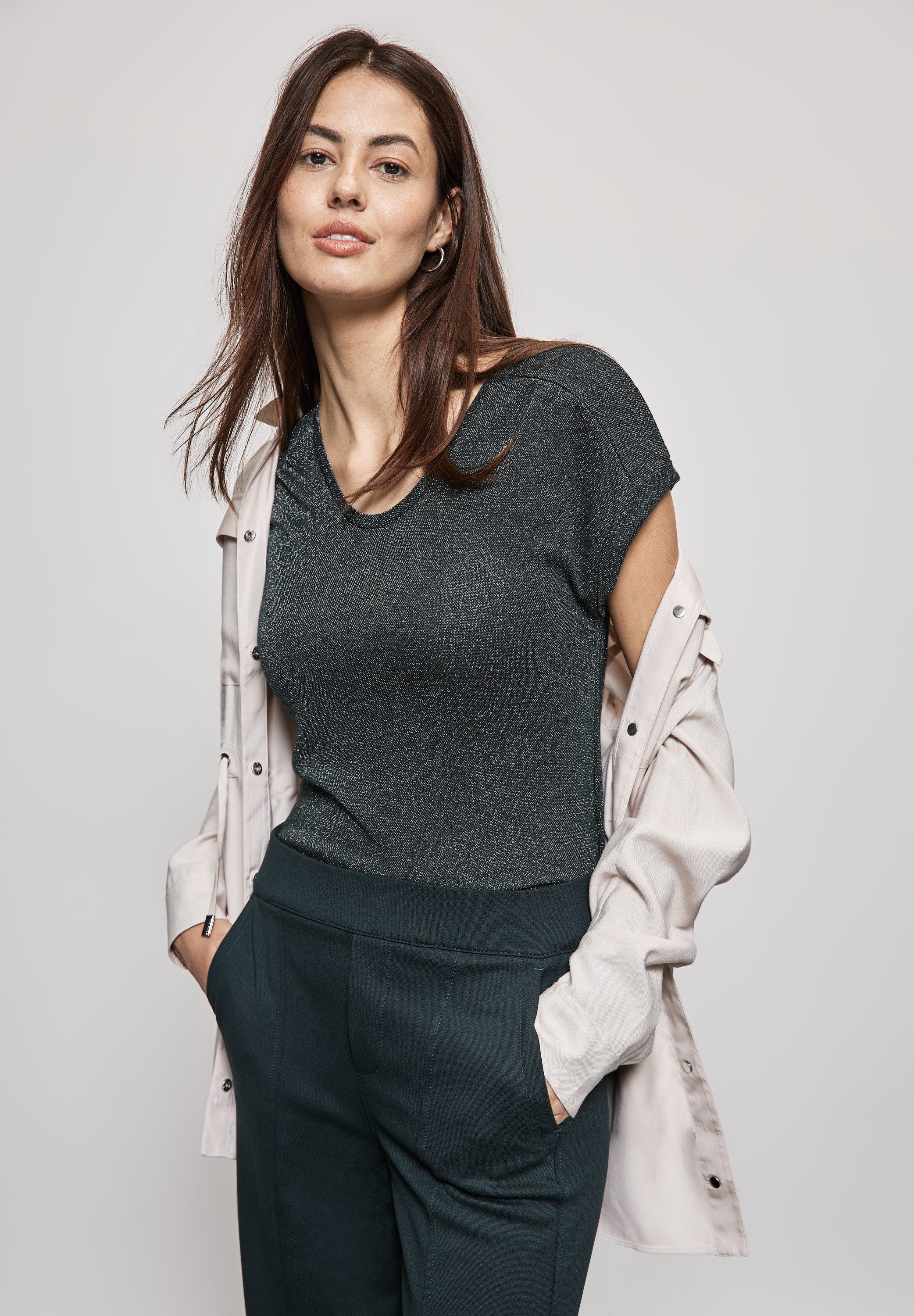 STREET ONE Shirttop in glans-look