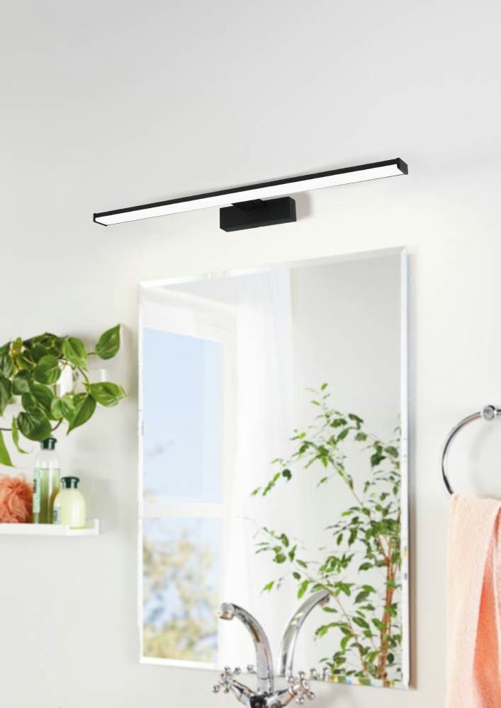 EGLO Spiegellamp PANDELLA 1 Wandlamp, LED spiegel lamp, lamp in zwart, wit, IP44, L 60 cm (1 stuk)