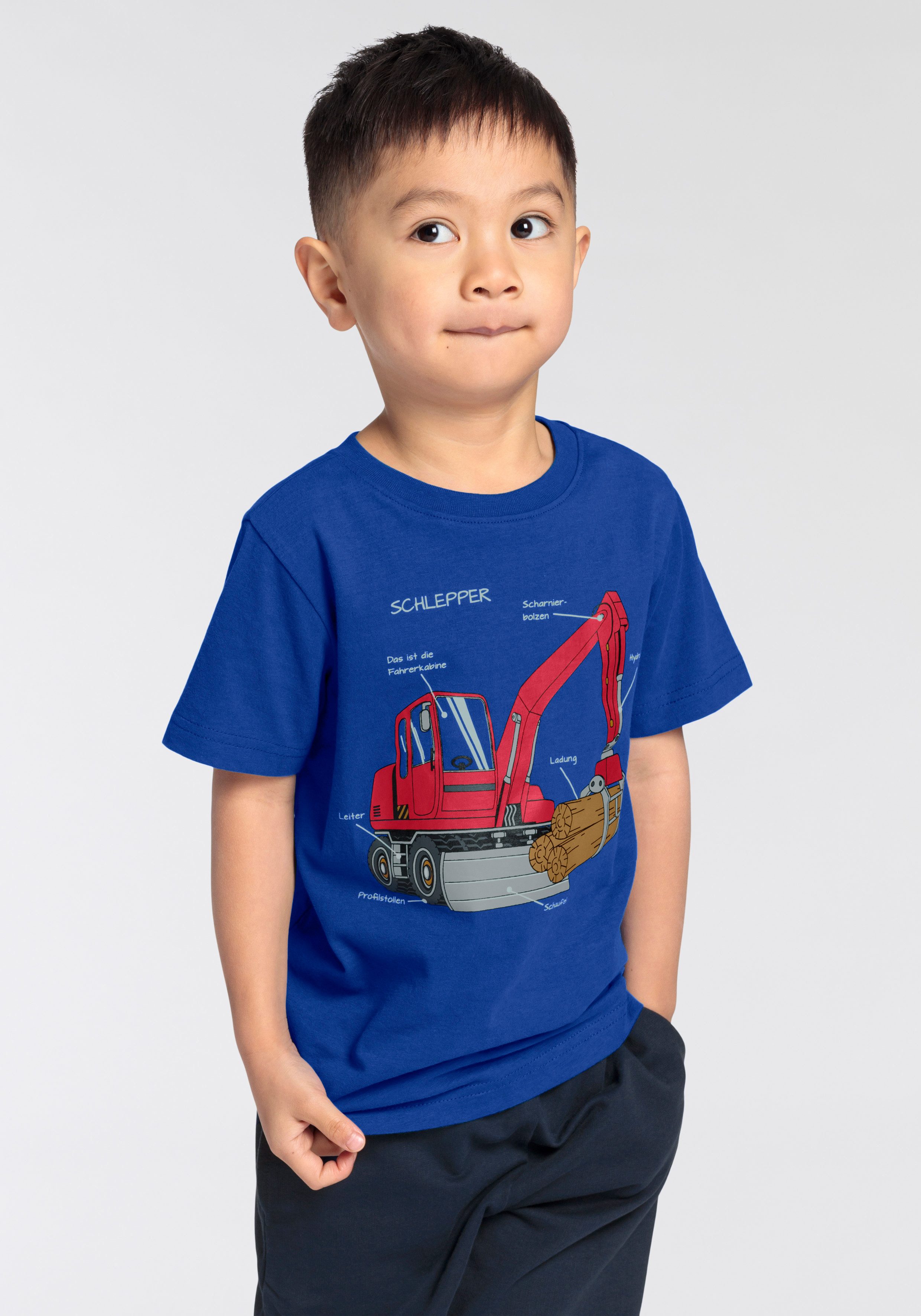 KIDSWORLD T-shirt Voor kleine jongens Korte mouwen basic pasvorm bedrukt met statements slogans