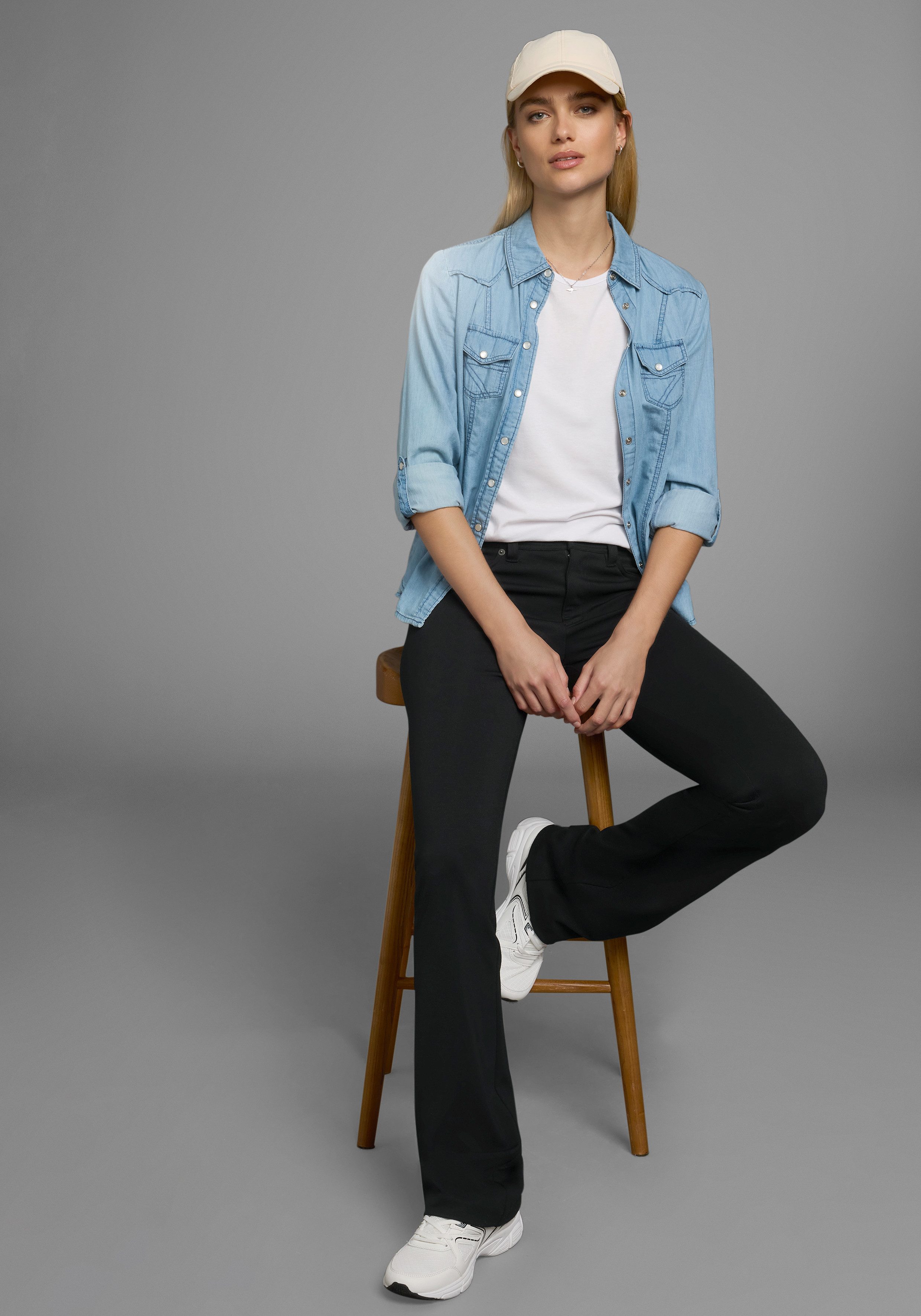 Laura Scott Bootcutbroek in jerseykwaliteit