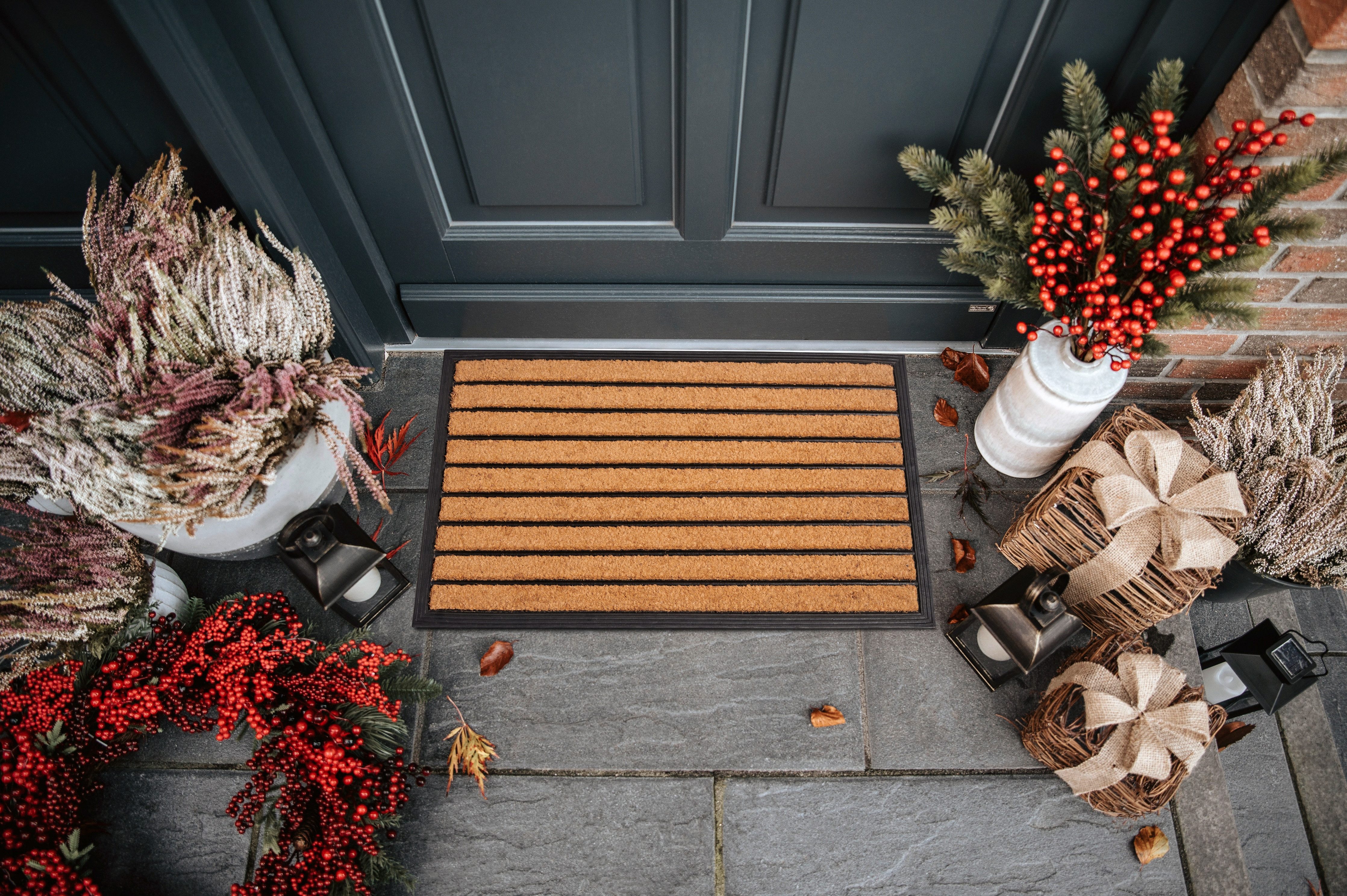 HANSE Home Mat Mix Mats Gummi Kokos Striped, deurmat Slijtvast, onderhoudsvriendelijk, robuust, weerbestendig, UV-bestendig