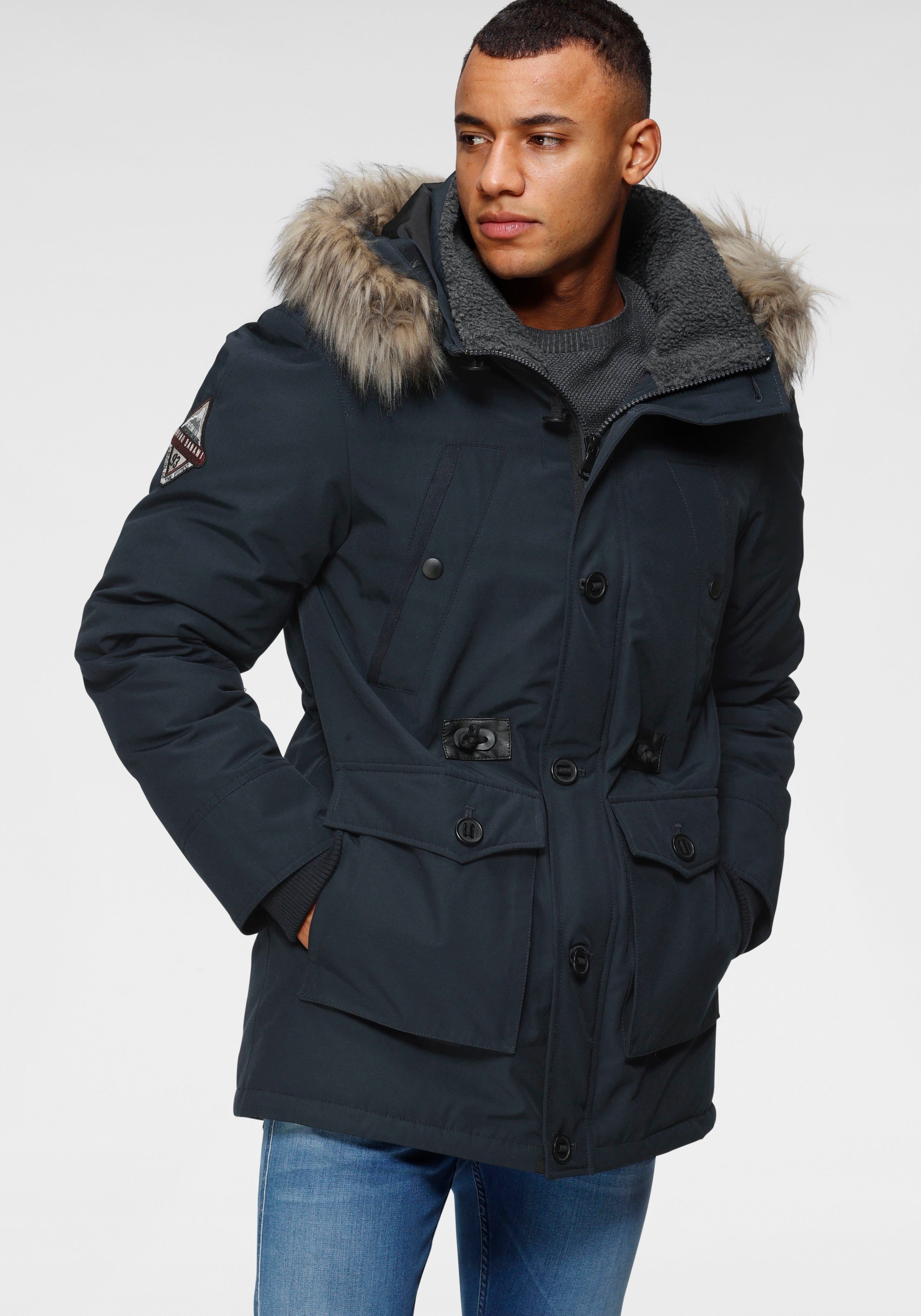 Bruno Banani Parka duurzaam materiaal, afneembare capuchon met faux fur