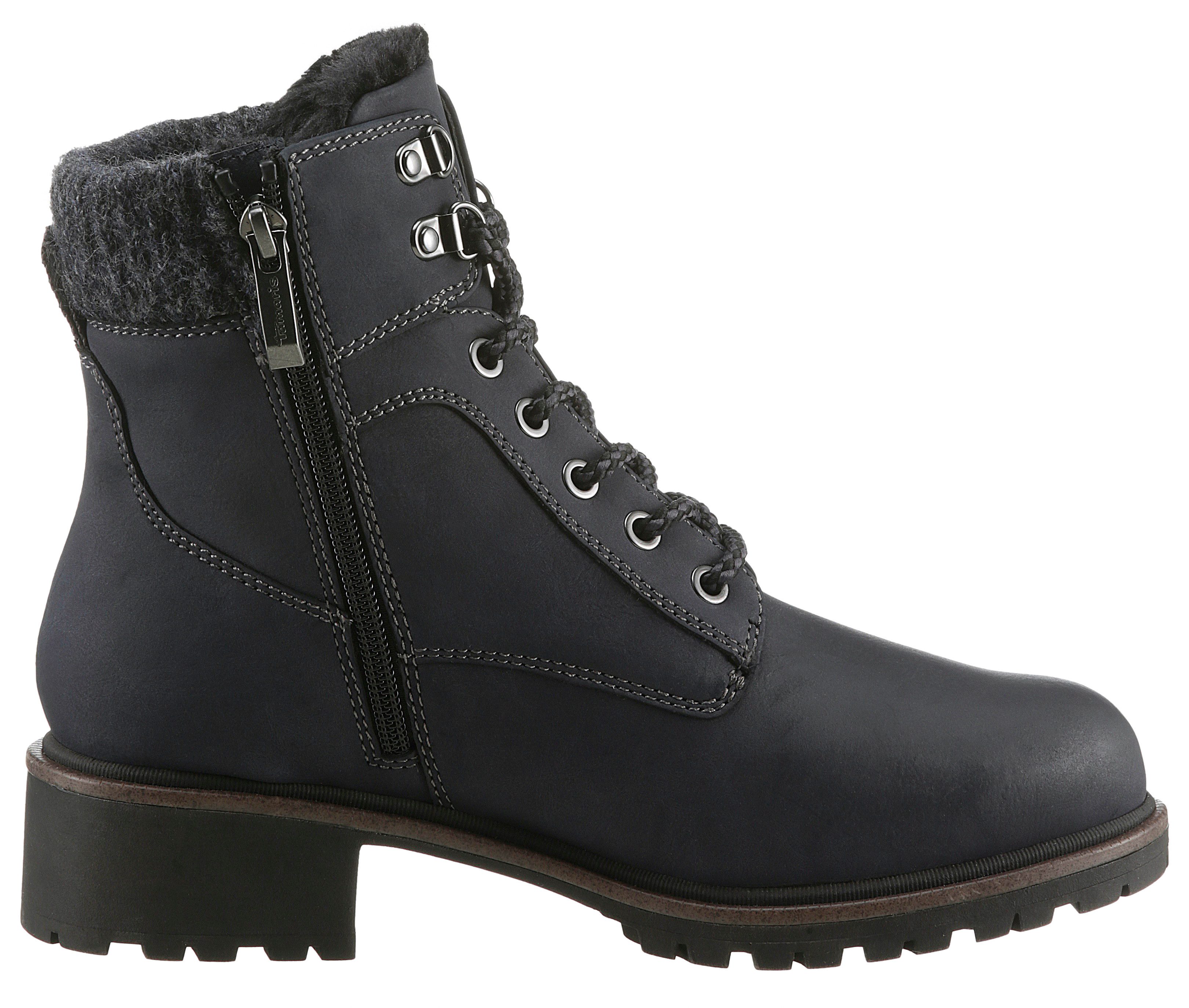 Tamaris Winterlaarzen blokhak, veterschoenen, winter enkellaars met duo tex-uitrusting