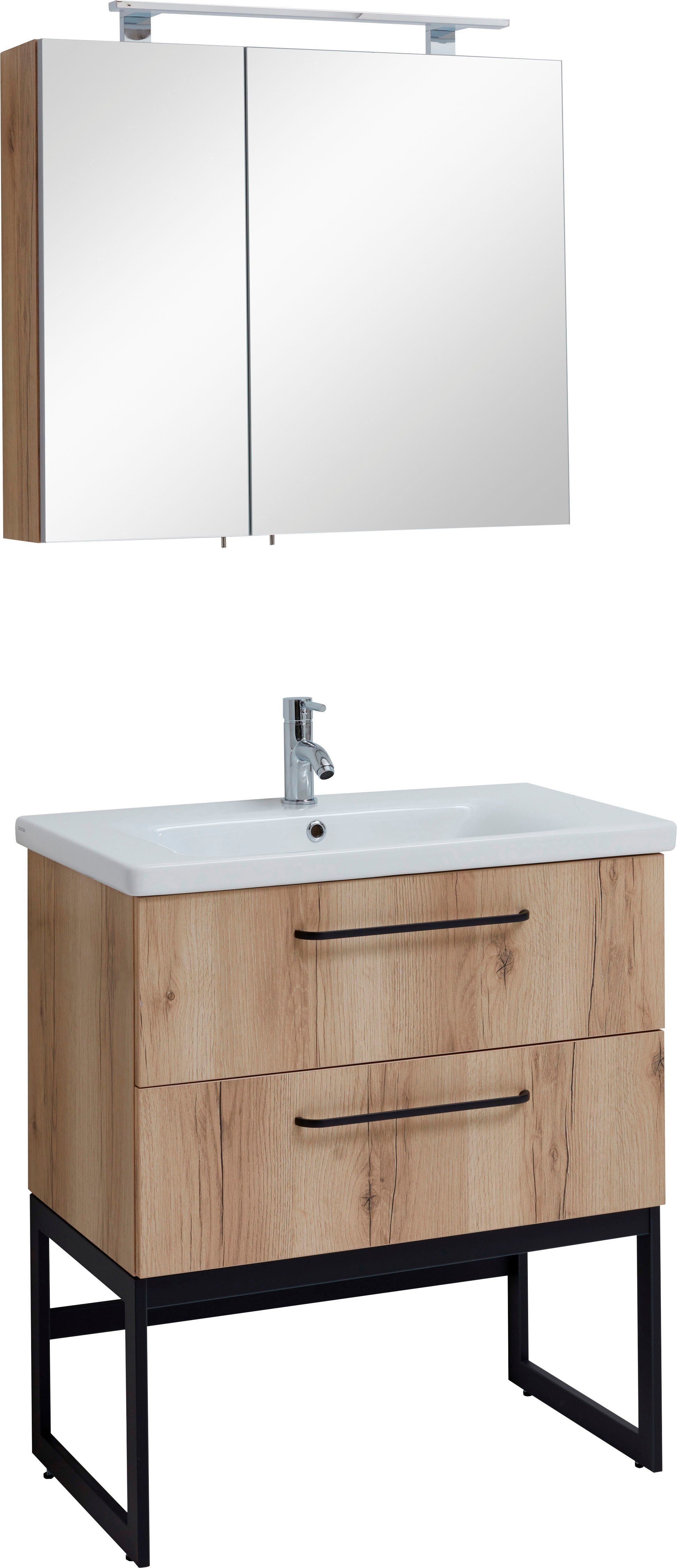 OPTIFIT Badkamerserie Yukon (set, 2-delig) badmeubelsets bruin