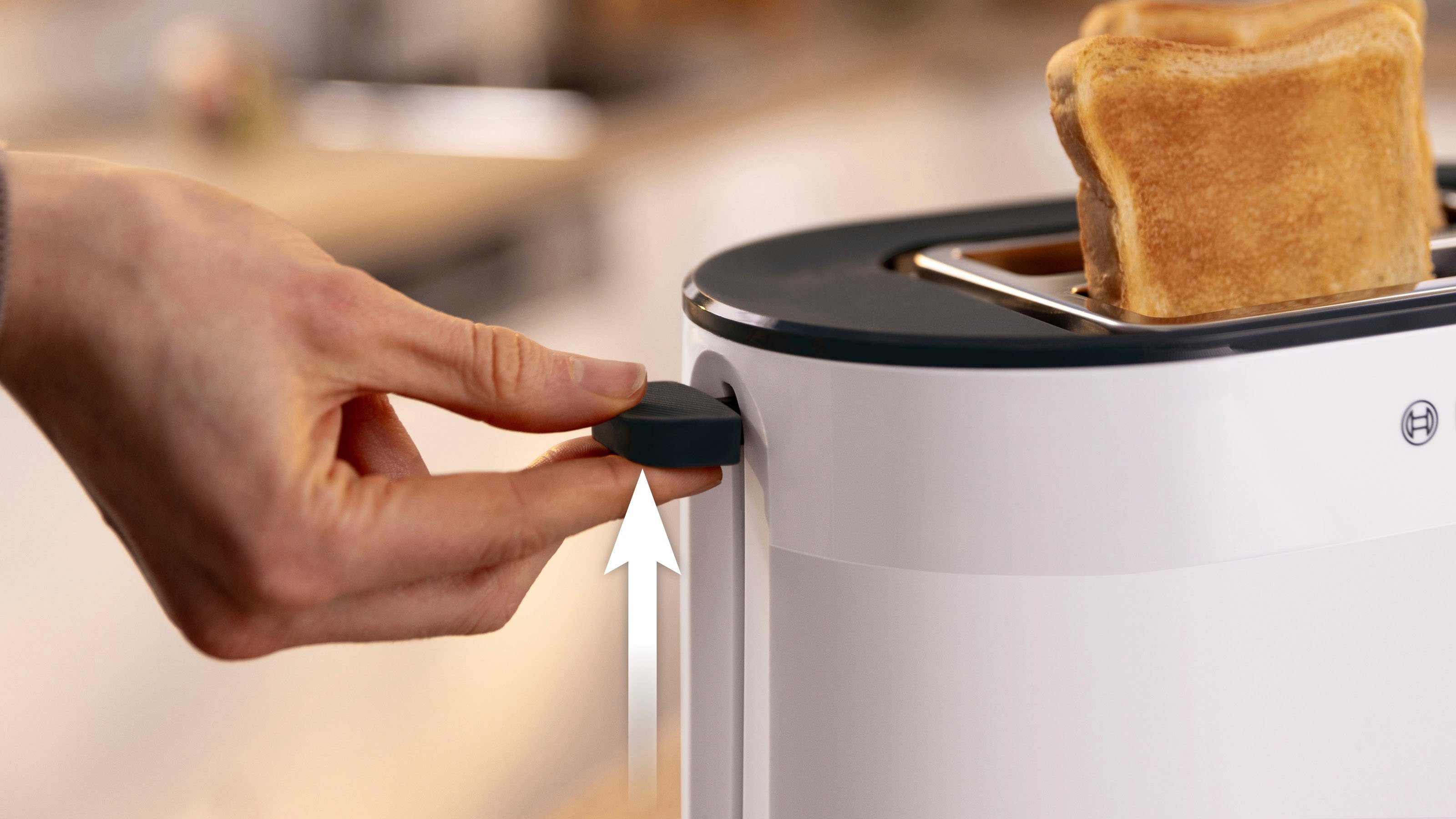 BOSCH Toaster MyMoment TAT2M121 geïntegreerde opzet voor broodjes, ontdooi-functie, brood centreren, auto off
