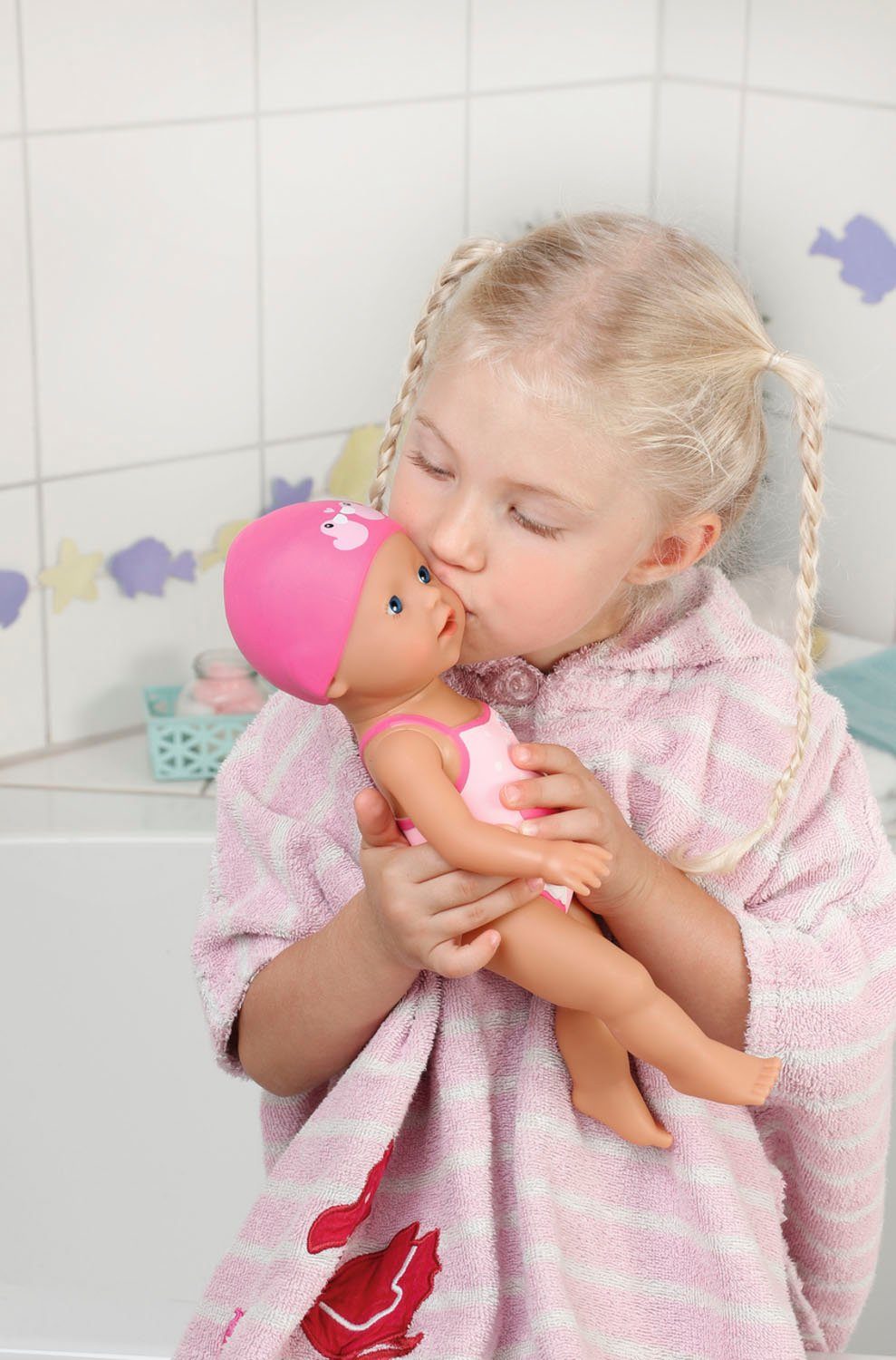 Baby Born Babypop My First Swim Girl, 30 cm zwemt met borstcrawl en vlinderslag