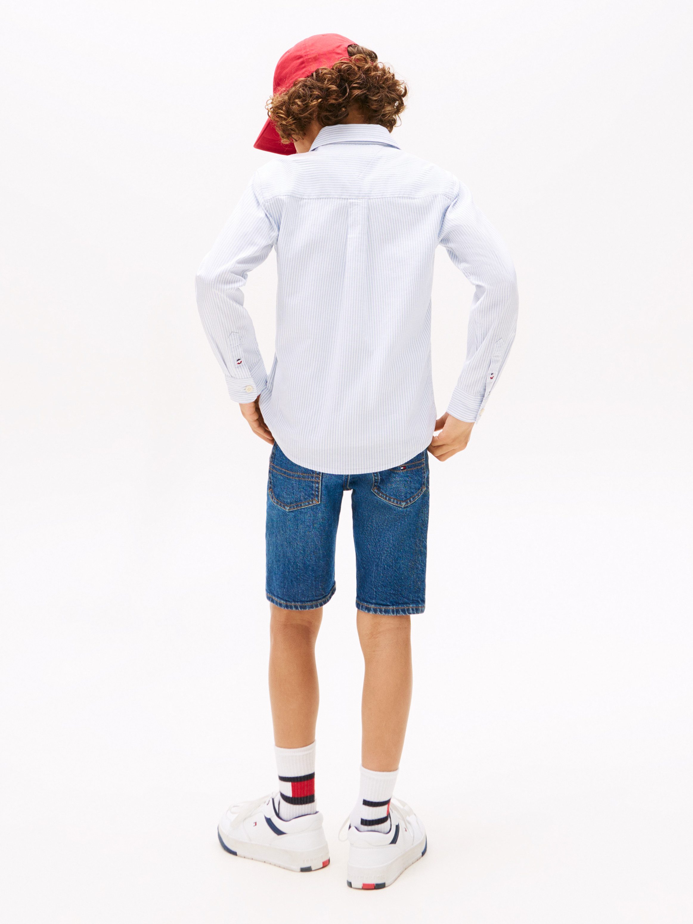 Tommy Hilfiger Overhemd met lange mouwen FLEX ITHACA SHIRT LS met streepjespatroon, logo-borduursel